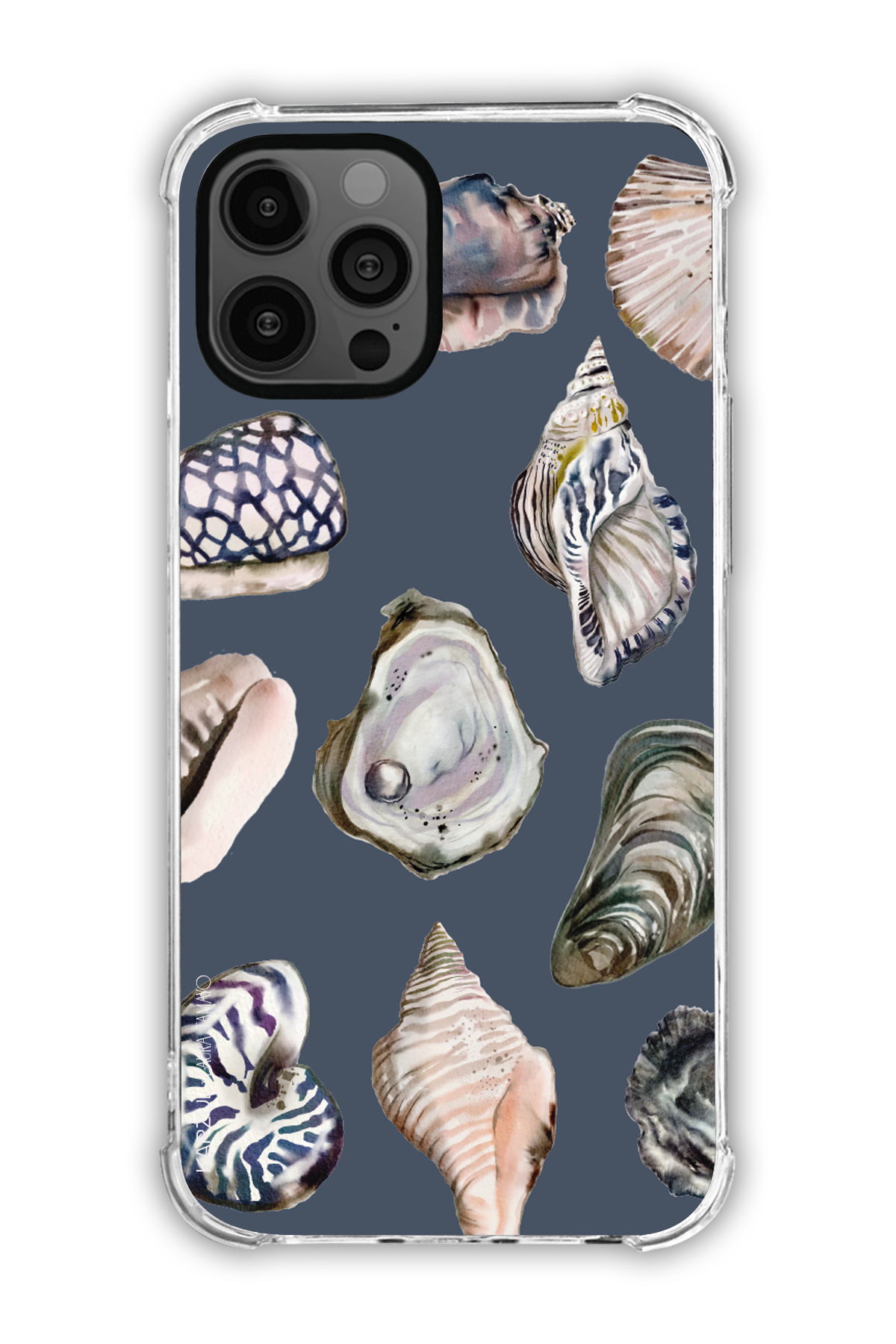 Black - Full Design – Oysters Case - iPhone 12 Pro Max - Transparent Case