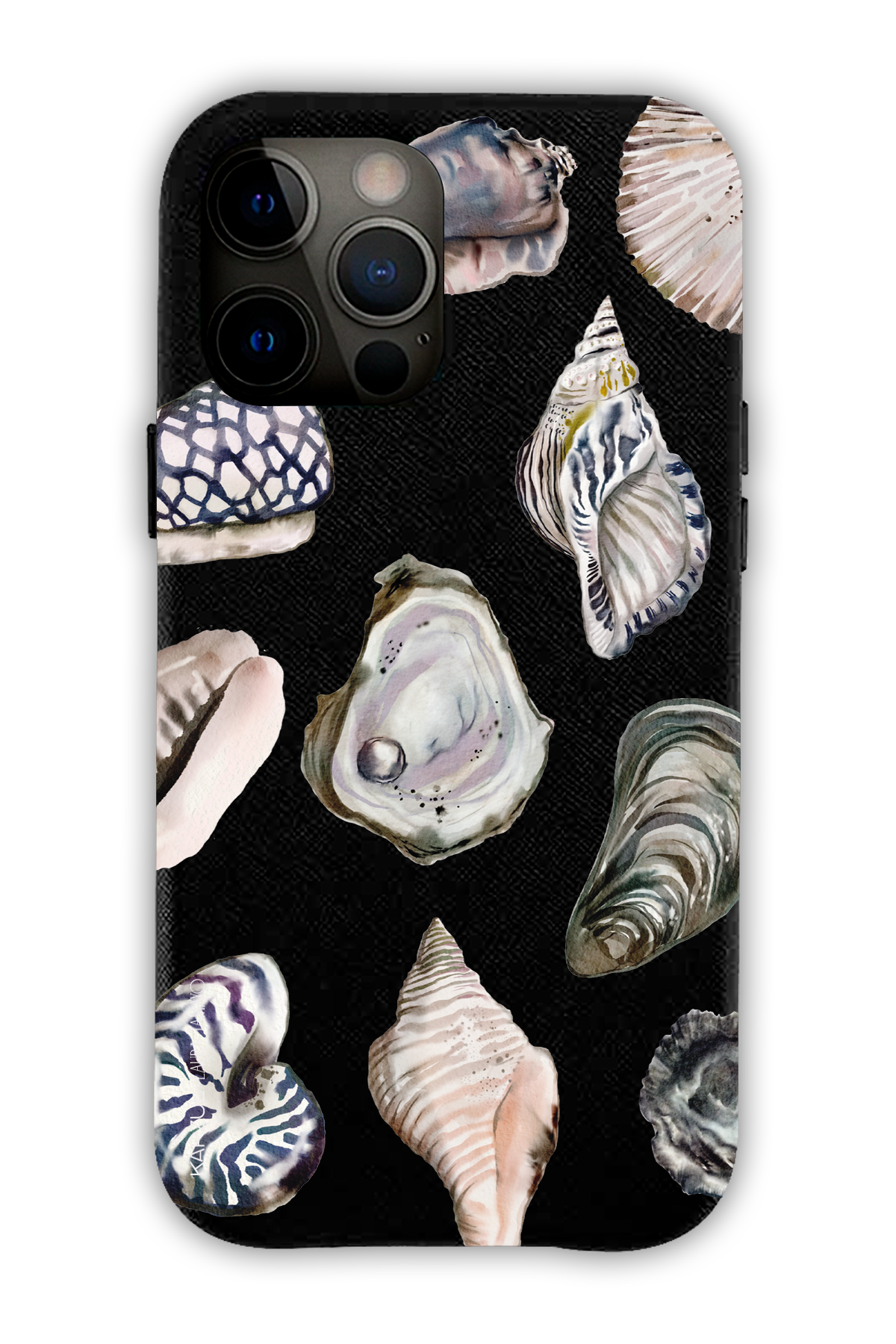 Black - Full Design – Oysters Case - iPhone 12 Pro Max - Leather Case