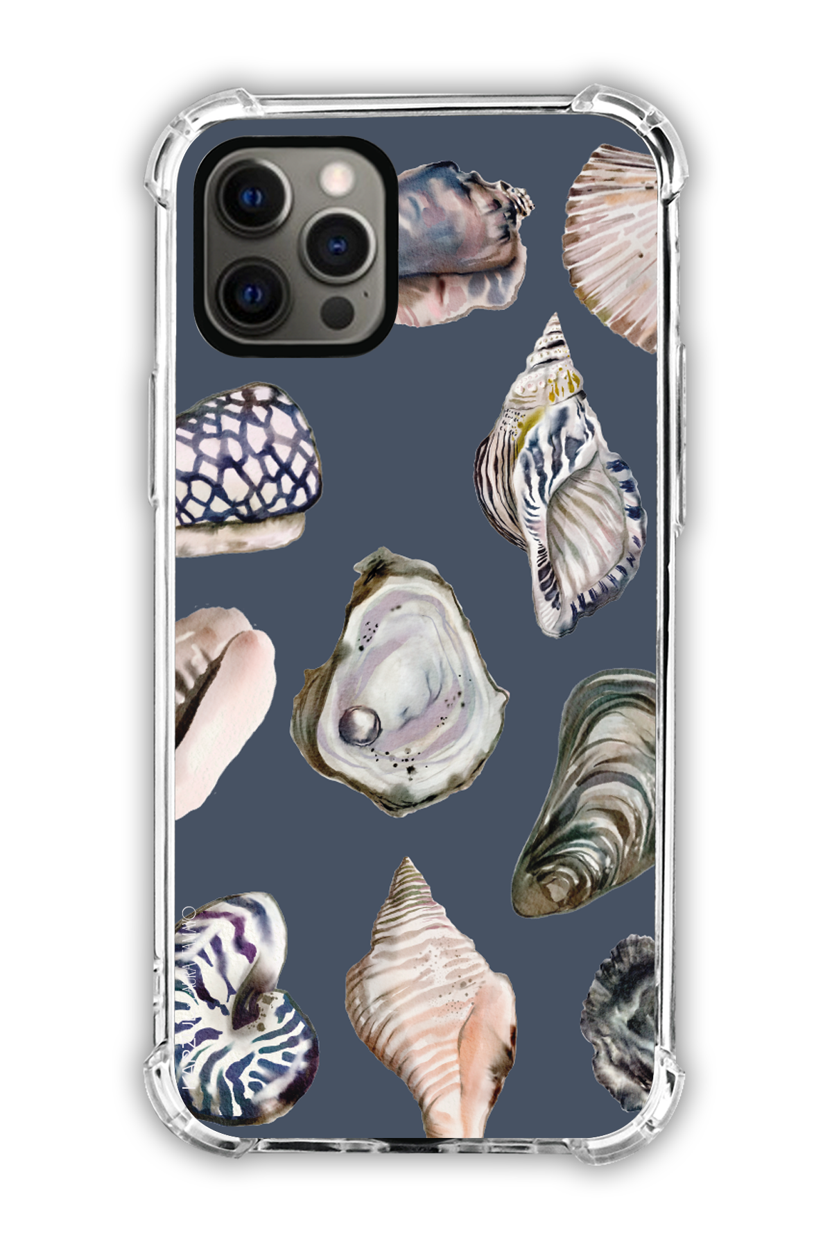Black - Full Design – Oysters Case - iPhone 12 Pro - Transparent Case
