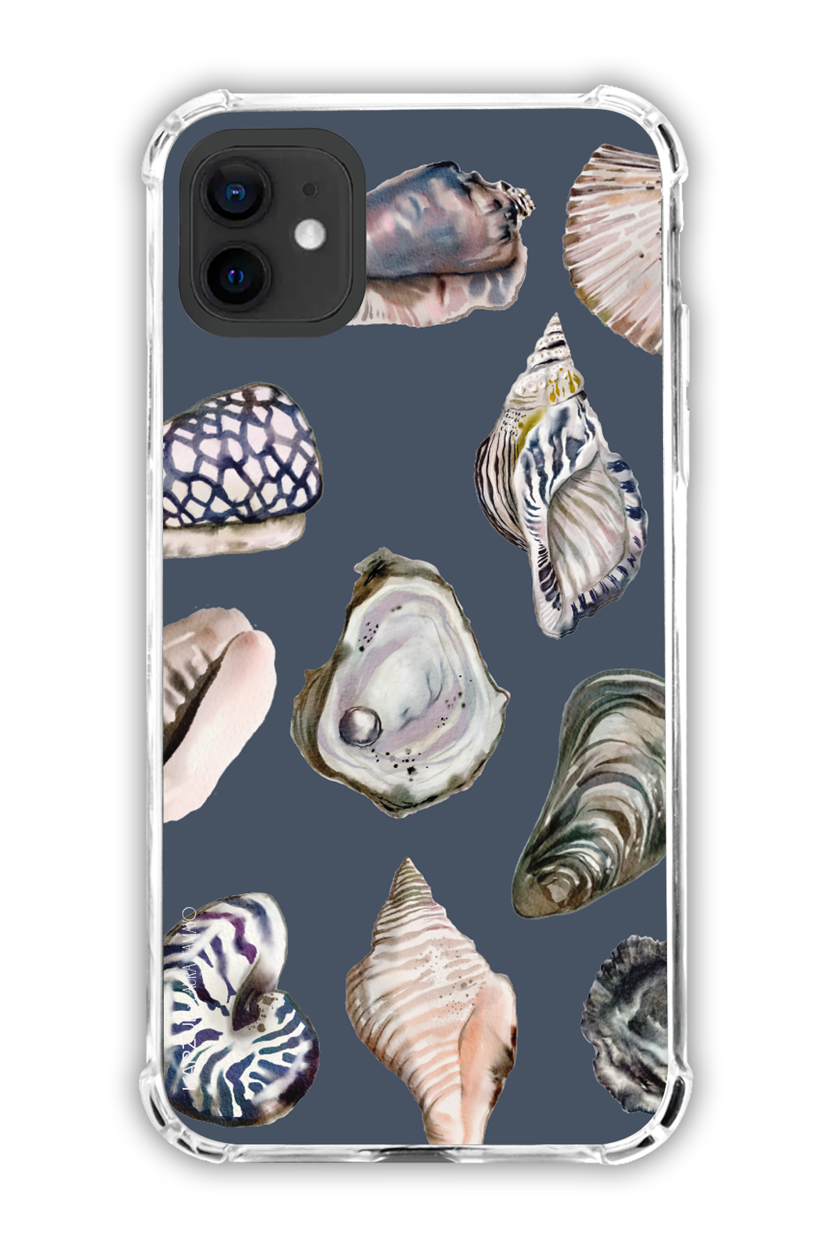 Black - Full Design – Oysters Case - iPhone 12 - Transparent Case