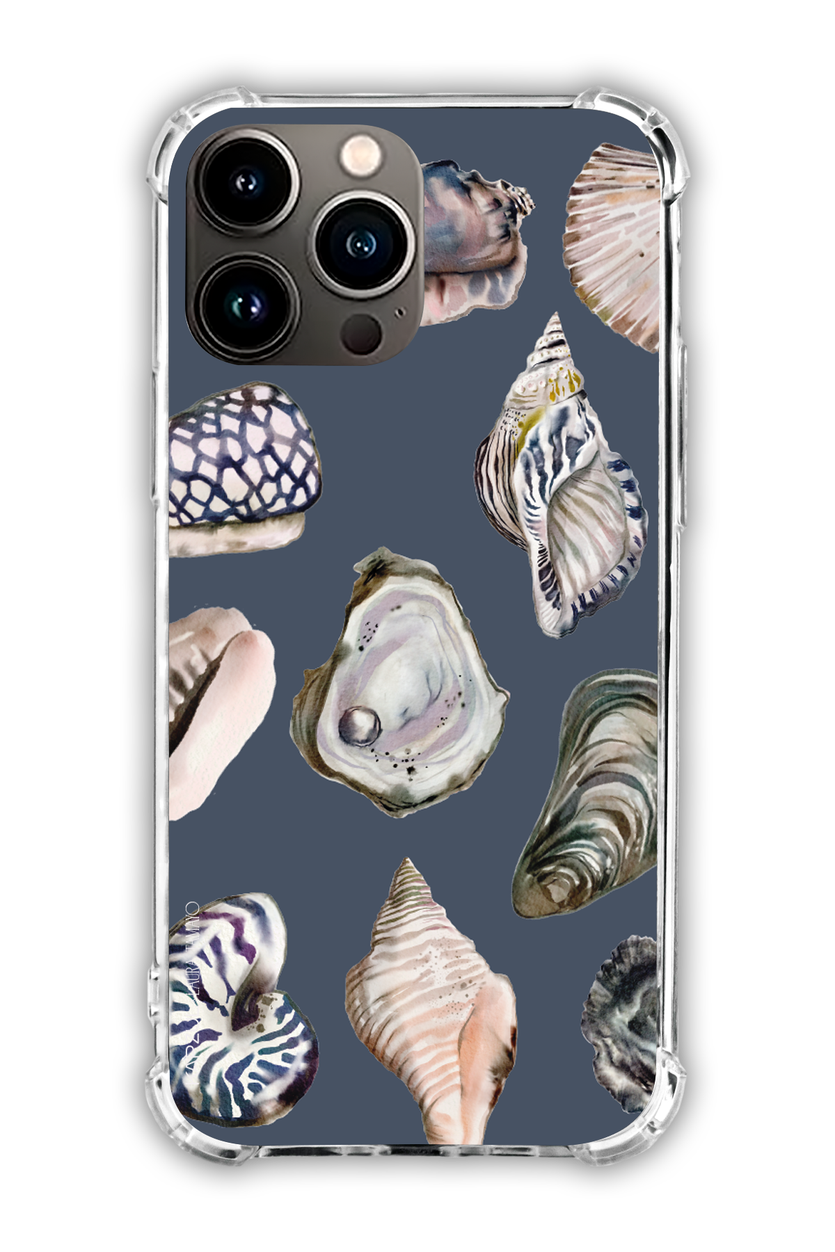 Black - Full Design – Oysters Case - iPhone 16 Pro Max - Transparent Case