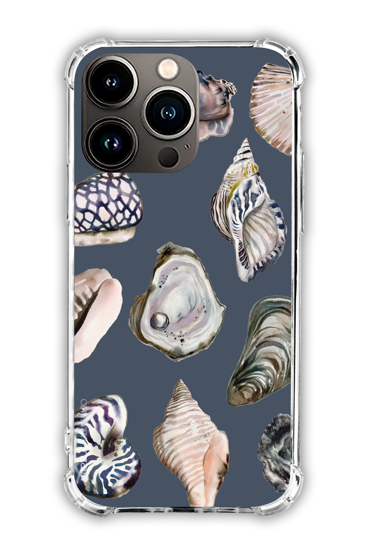 Black - Full Design – Oysters Case - iPhone 13 Pro - Transparent Case