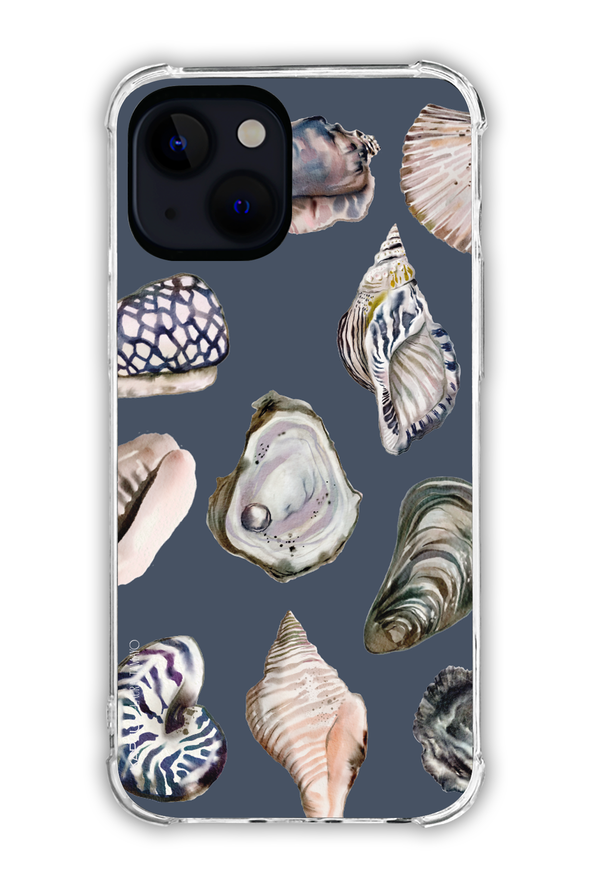 Black - Full Design – Oysters Case - iPhone 15 - Transparent Case