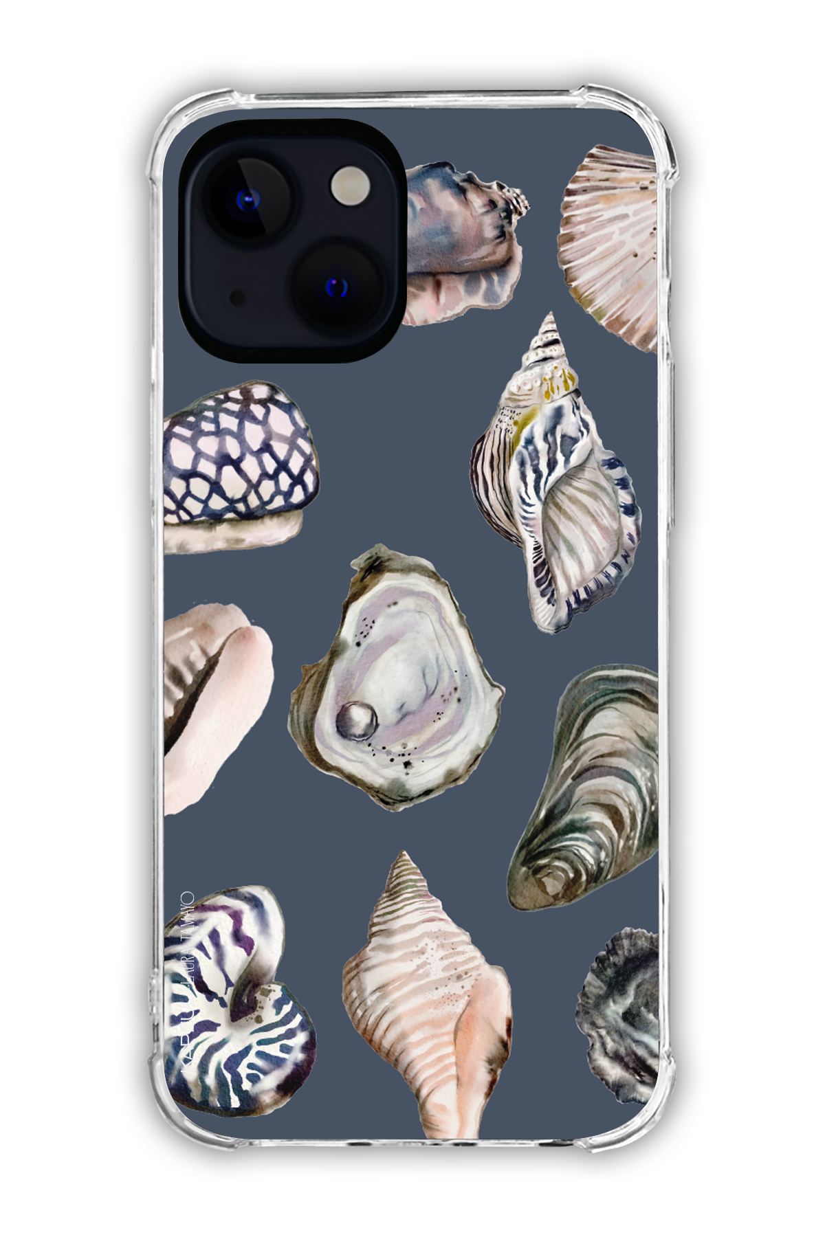 Black - Full Design – Oysters Case - iPhone 15 Plus- Transparent Case