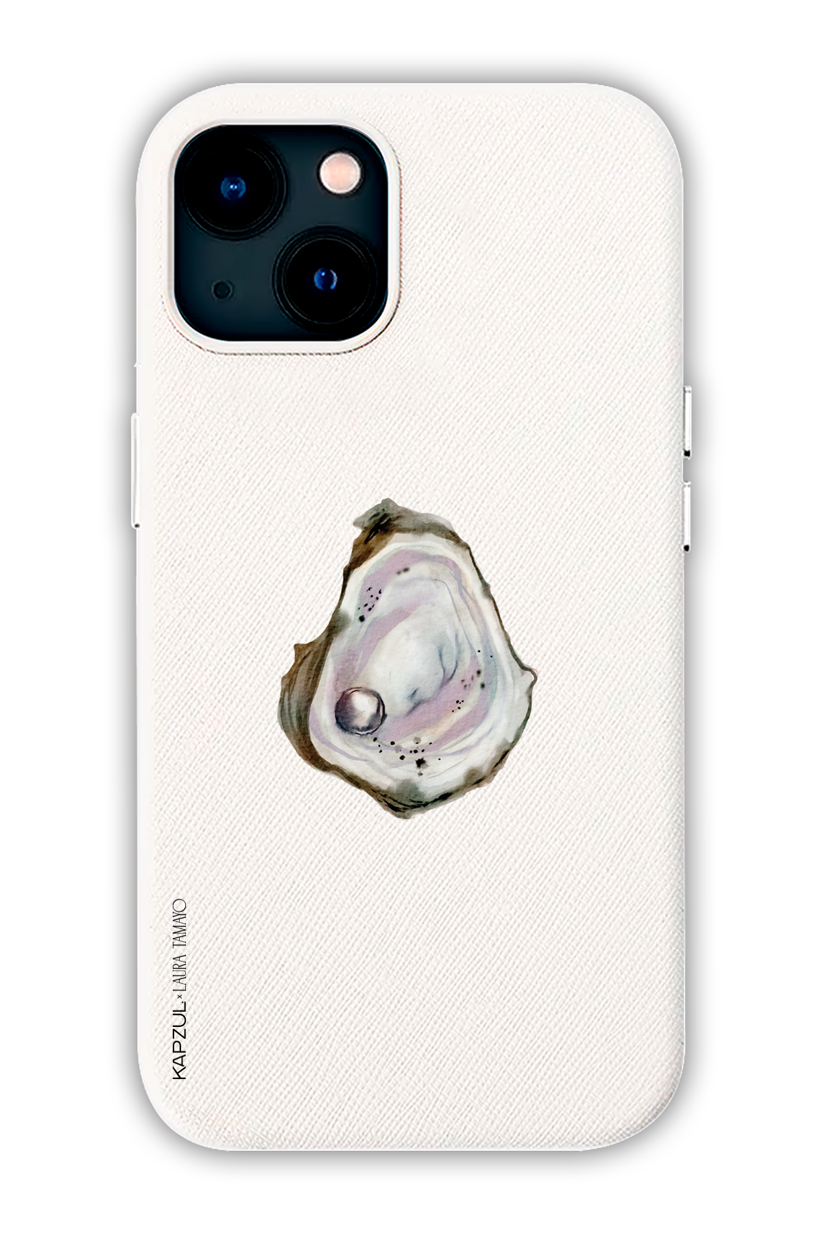 White - Simple Design – Oysters Case - iPhone 13 - Leather Case