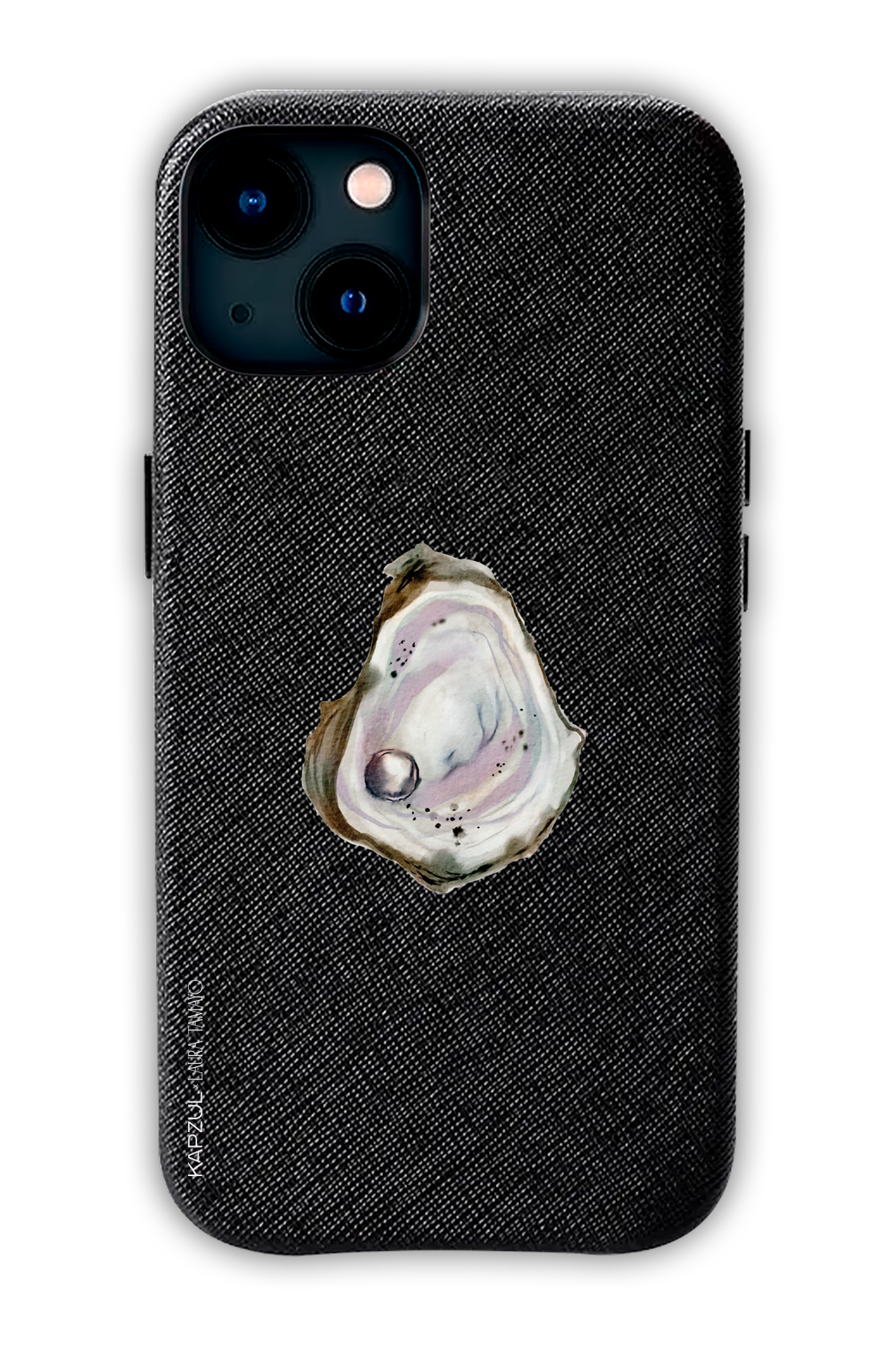 Black - Simple Design – Oysters Case - iPhone 13 - Leather Case