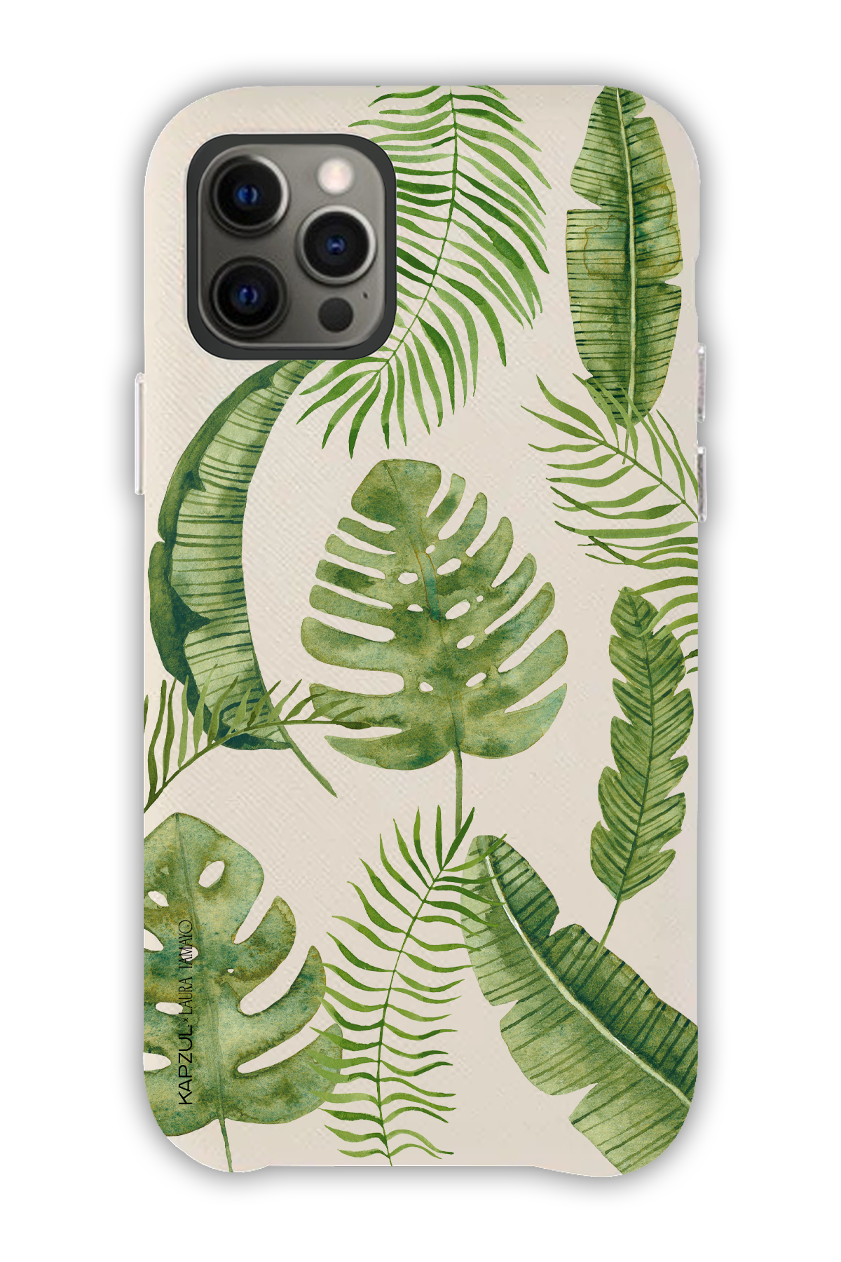 White - Full Design – Plants Case - iPhone 12 Pro - Leather Case