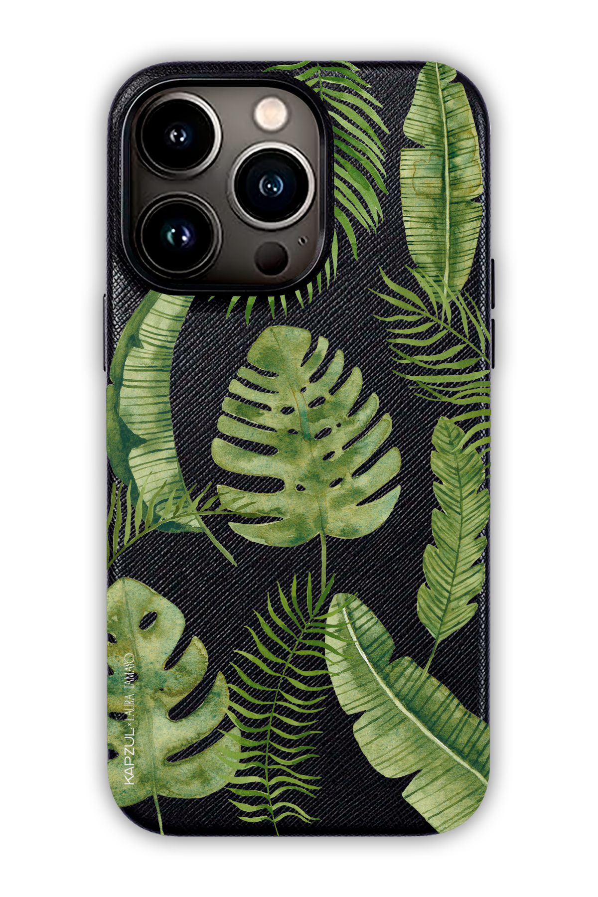 Black - Full Design – Plants Case - iPhone 13 Pro Max - Leather Case