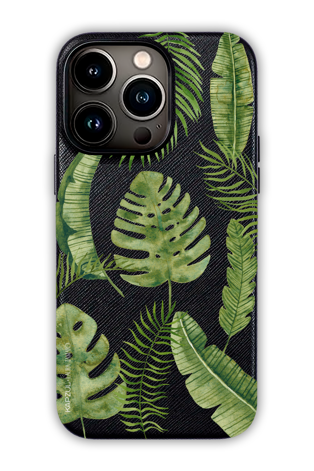 Black - Full Design – Plants Case - iPhone 13 Pro - Leather Case