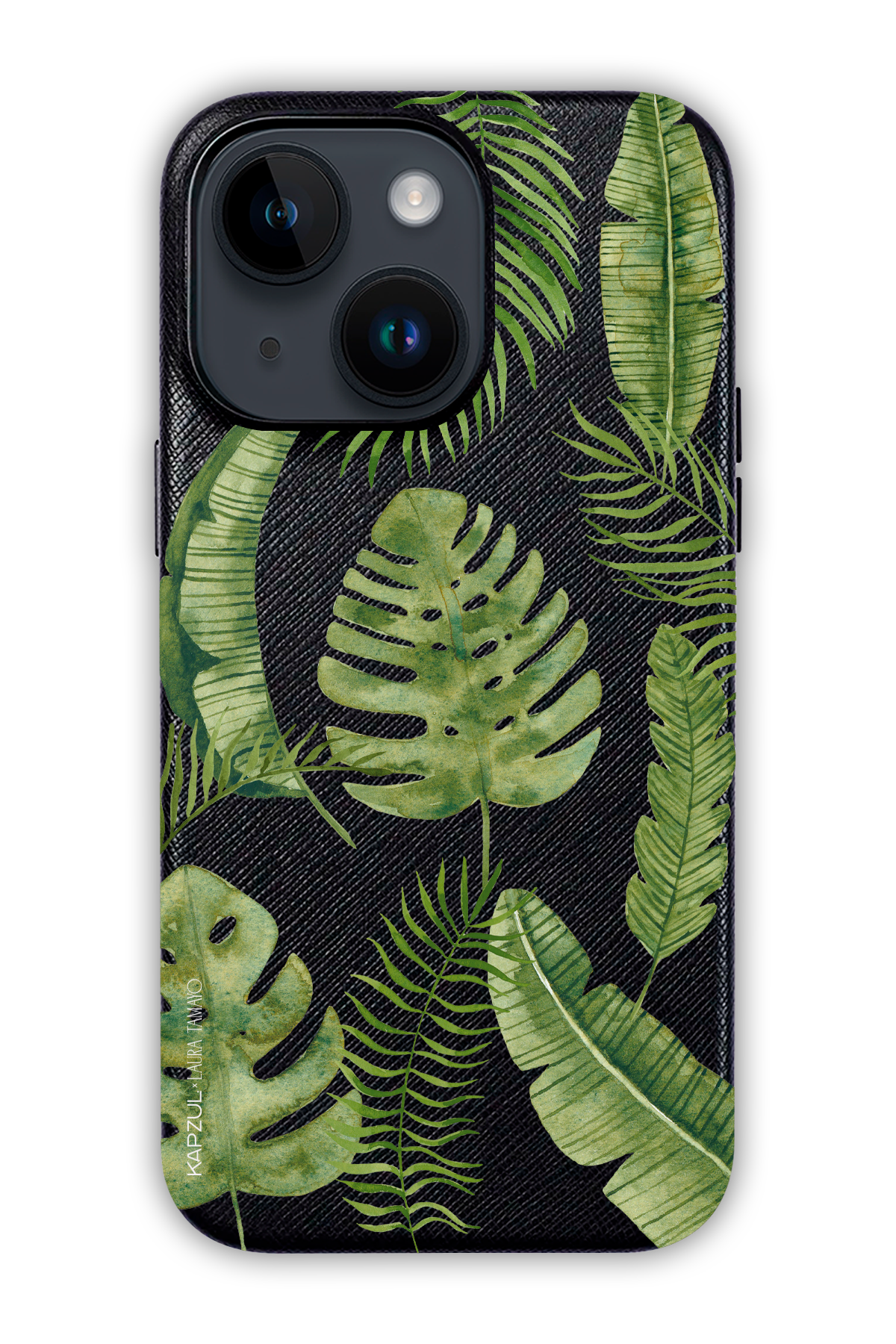 Black - Full Design – Plants Case - iPhone 14 Max - Leather Case