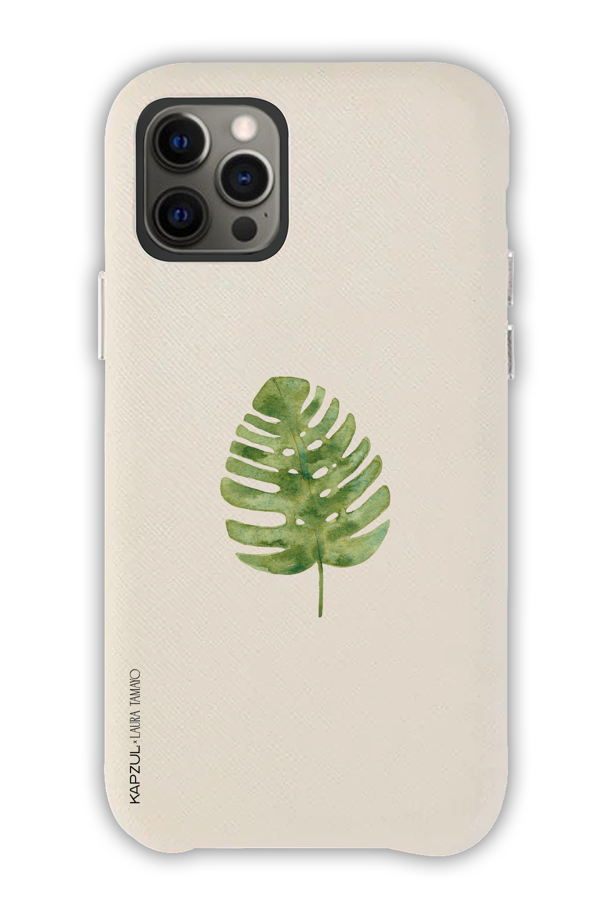 White - Simple Design – Plants Case - iPhone 12 Pro - Leather Case