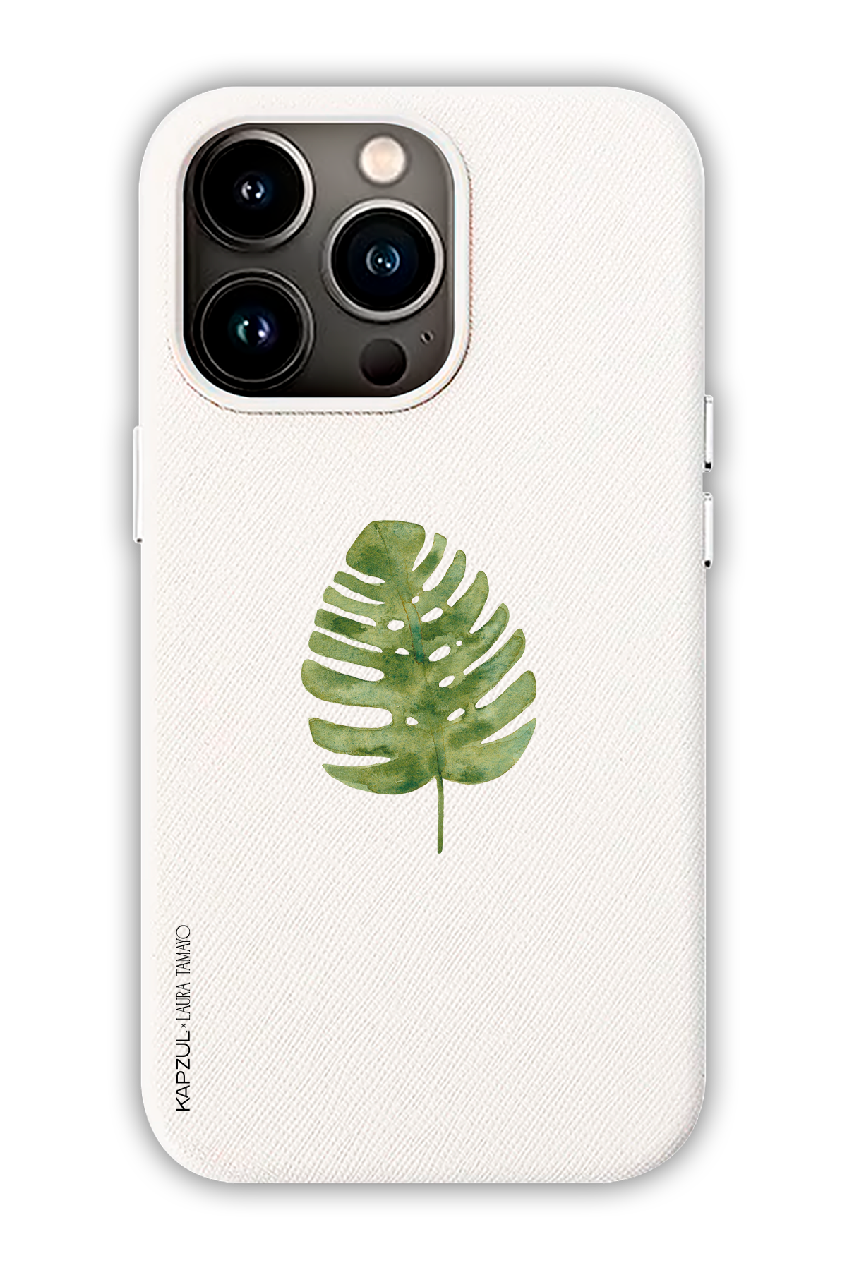 White - Simple Design – Plants Case - iPhone 13 Pro Max - Leather Case