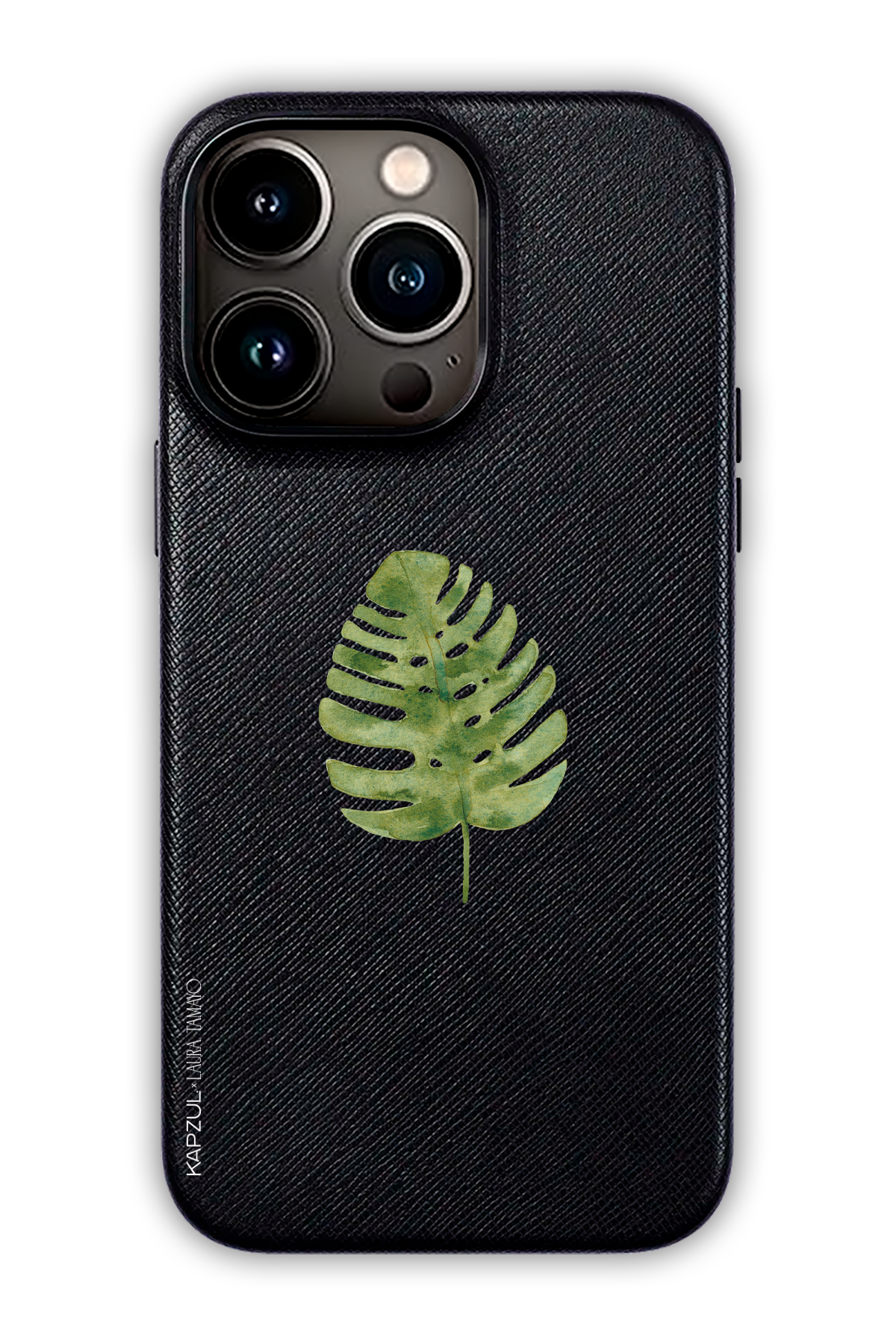 Black - Simple Design – Plants Case - iPhone 13 Pro Max - Leather Case