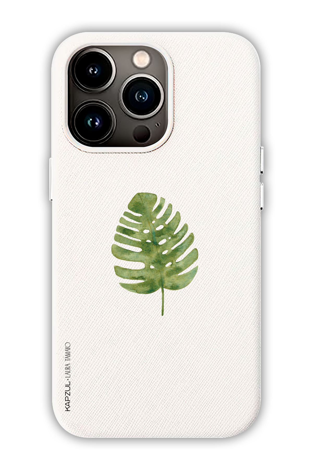 White - Simple Design – Plants Case - iPhone 13 Pro - Leather Case