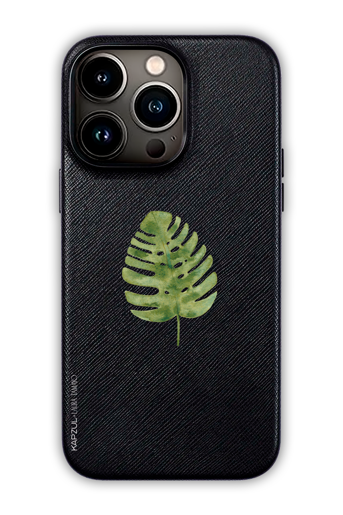 Black - Simple Design – Plants Case - iPhone 13 Pro - Leather Case