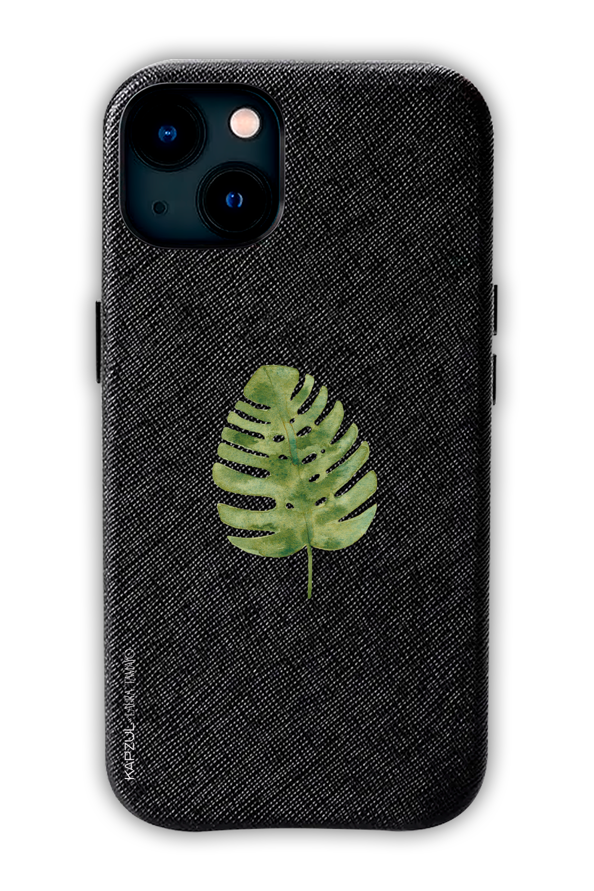 Black - Simple Design – Plants Case - iPhone 13 - Leather Case