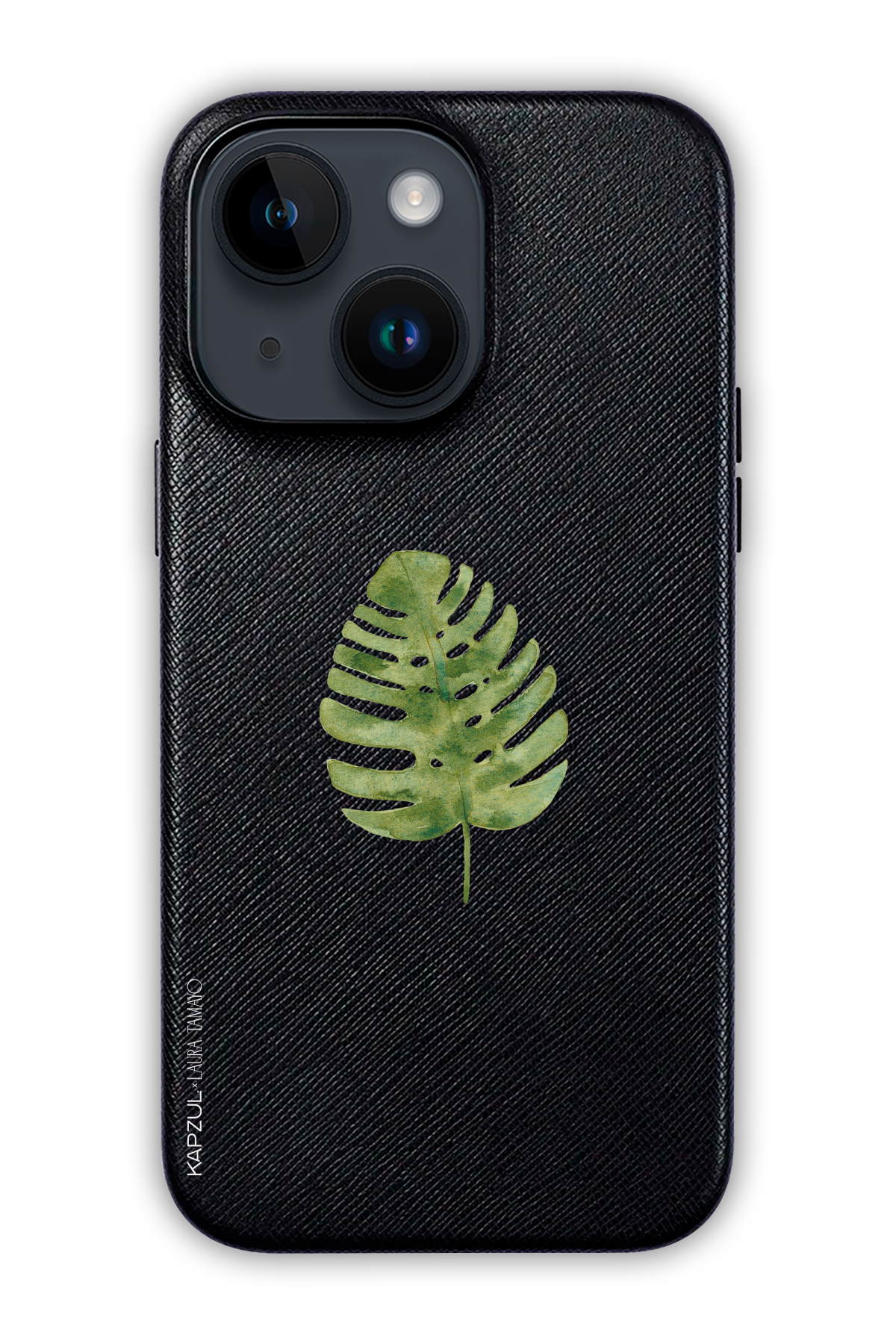 Black - Simple Design – Plants Case - iPhone 14 Max - Leather Case