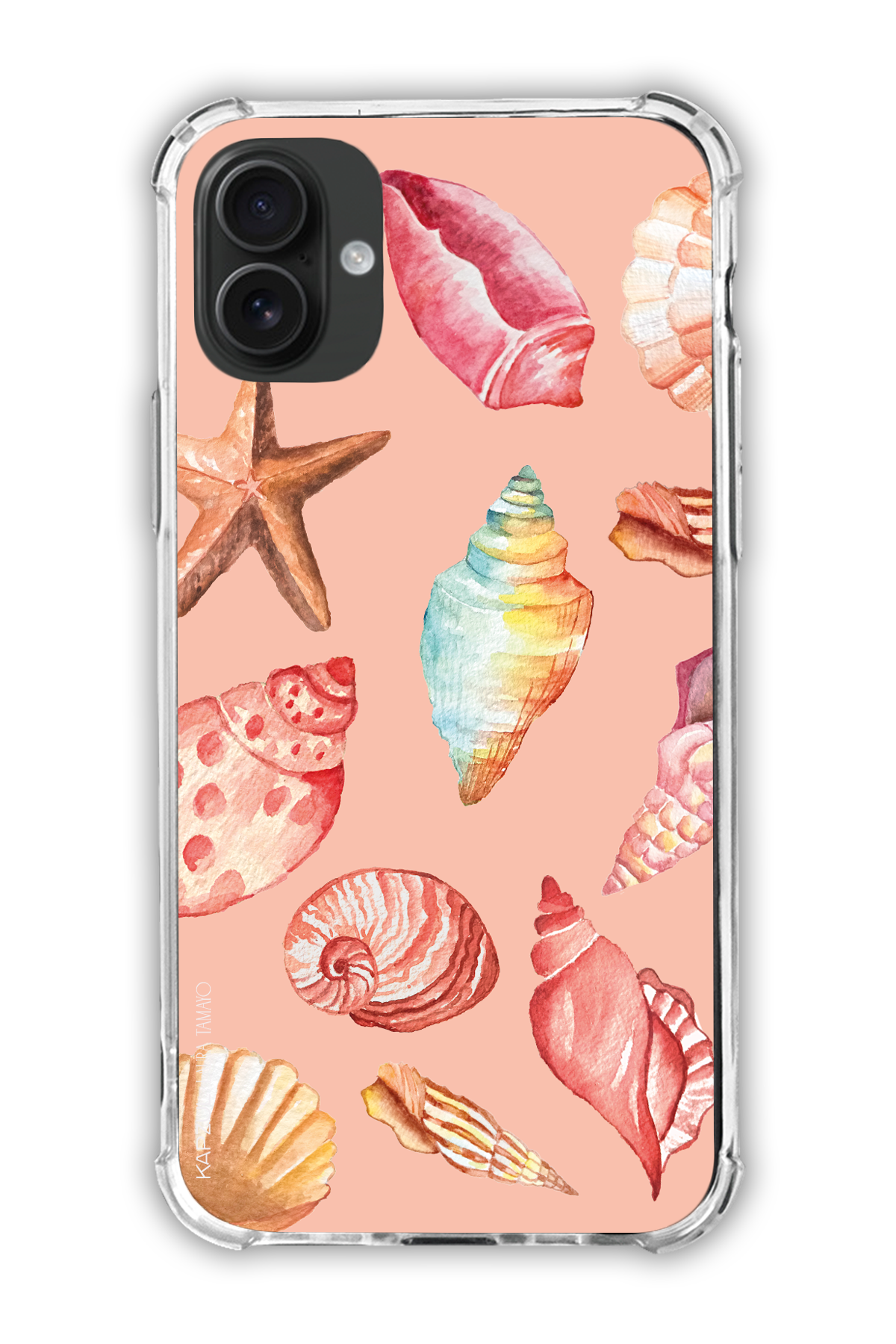 Pink - Full Design – Sea Shell Case - iPhone 16 - Transparent Case