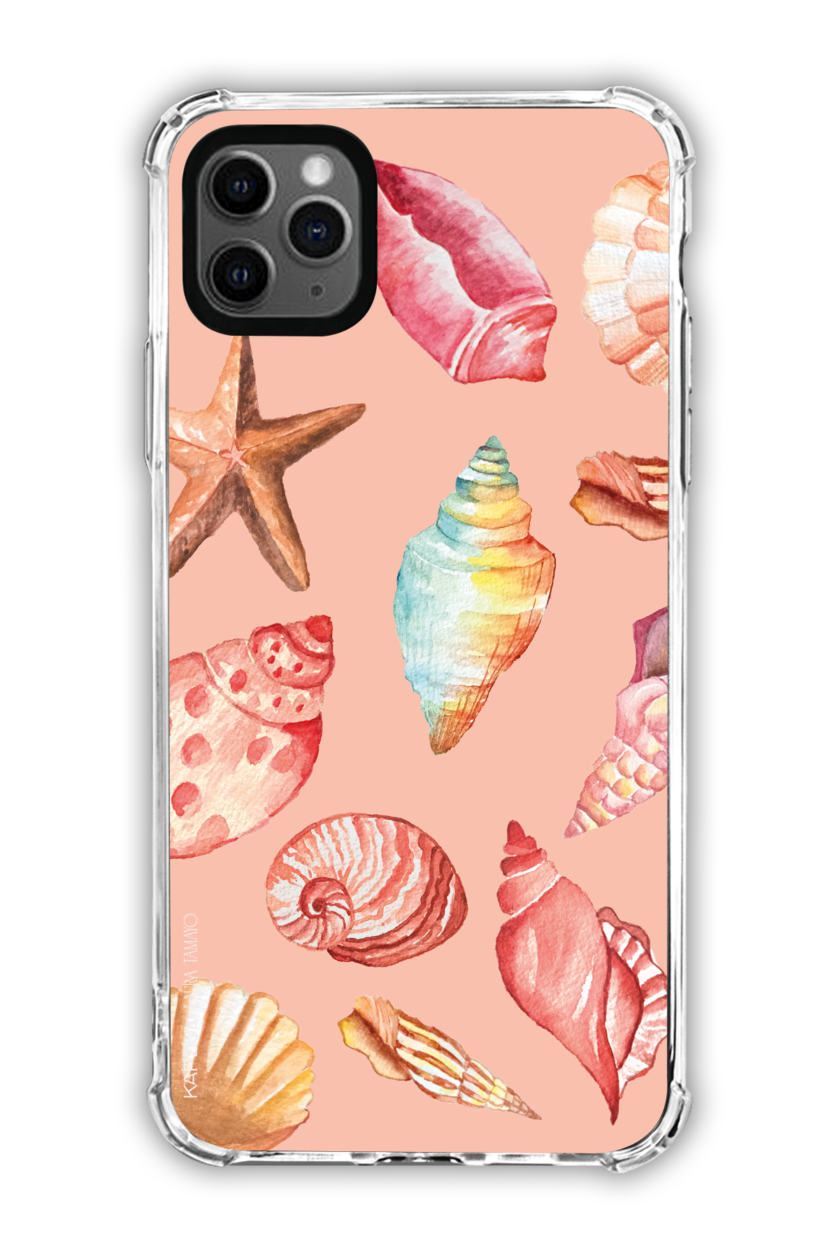 Pink - Full Design – Sea Shell Case - iPhone 11 Pro Max - Transparent Case