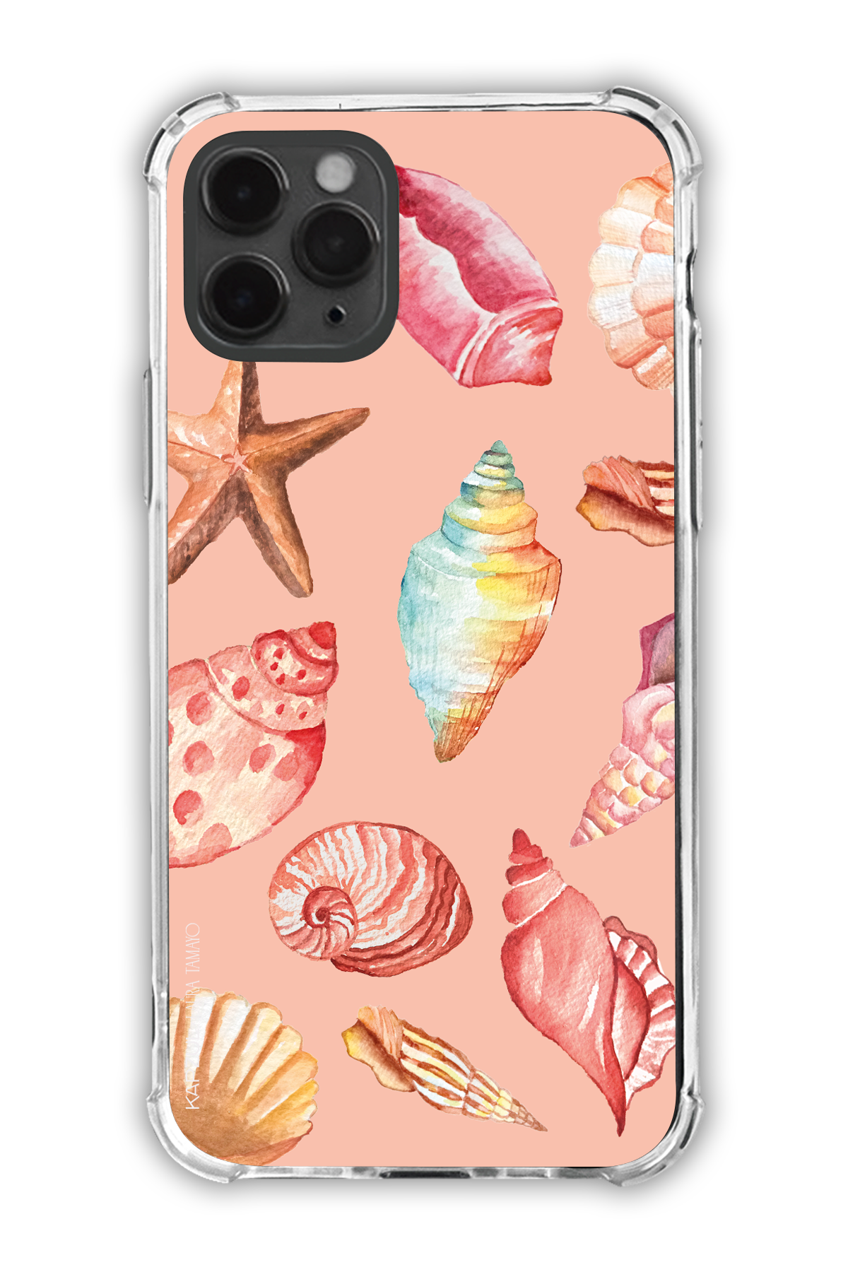 Pink - Full Design – Sea Shell Case - iPhone 11 Pro - Transparent Case