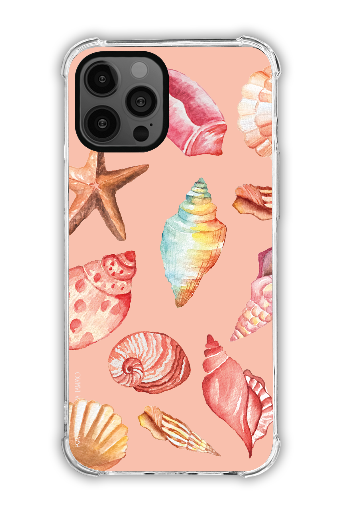 Pink - Full Design – Sea Shell Case - iPhone 12 Pro Max - Transparent Case