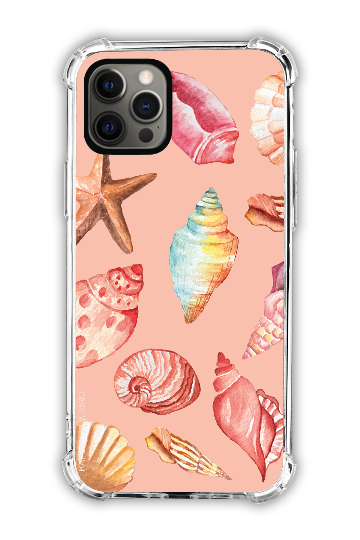 Pink - Full Design – Sea Shell Case - iPhone 12 Pro - Transparent Case