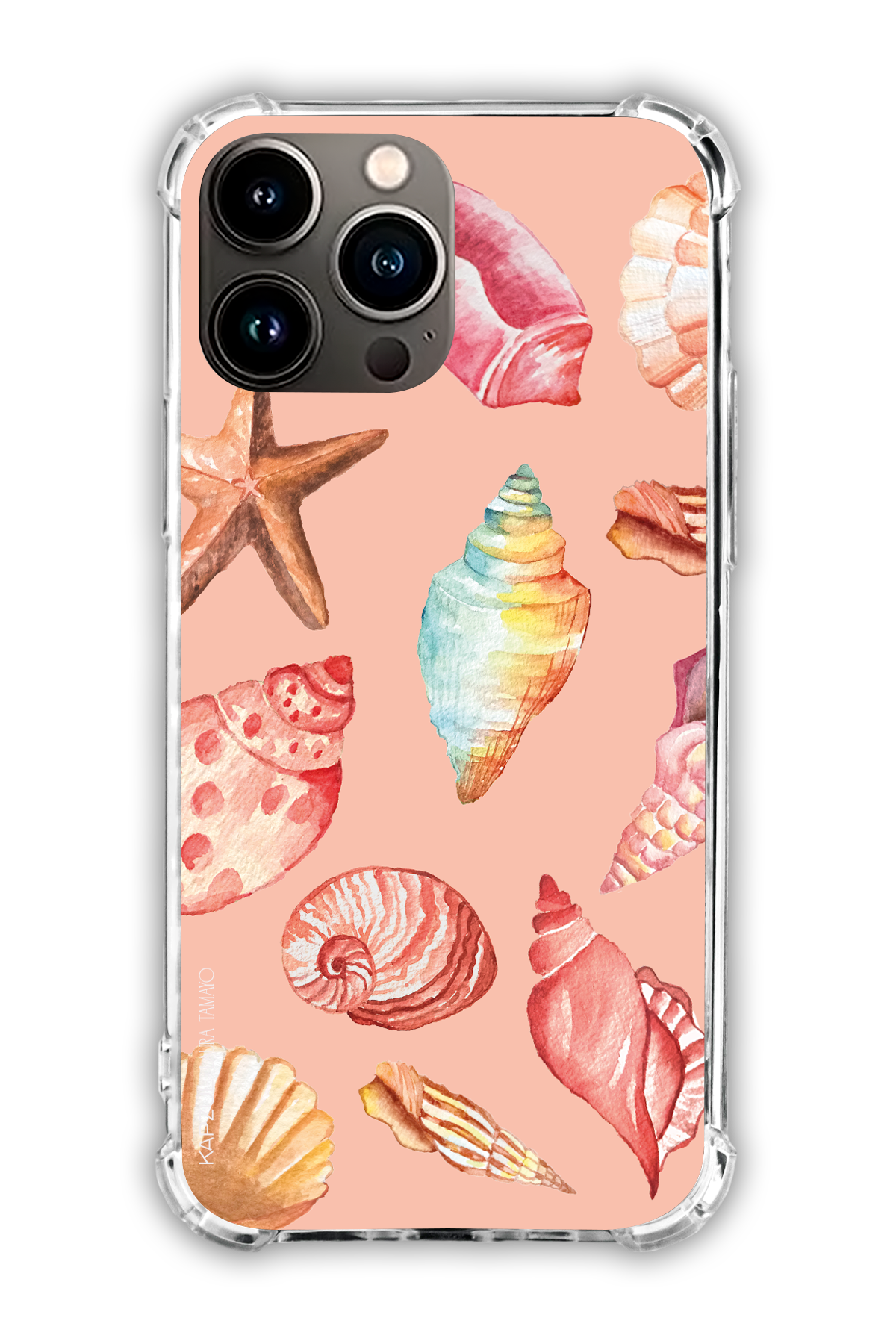 Pink - Full Design – Sea Shell Case - iPhone 13 Pro Max - Transparent Case