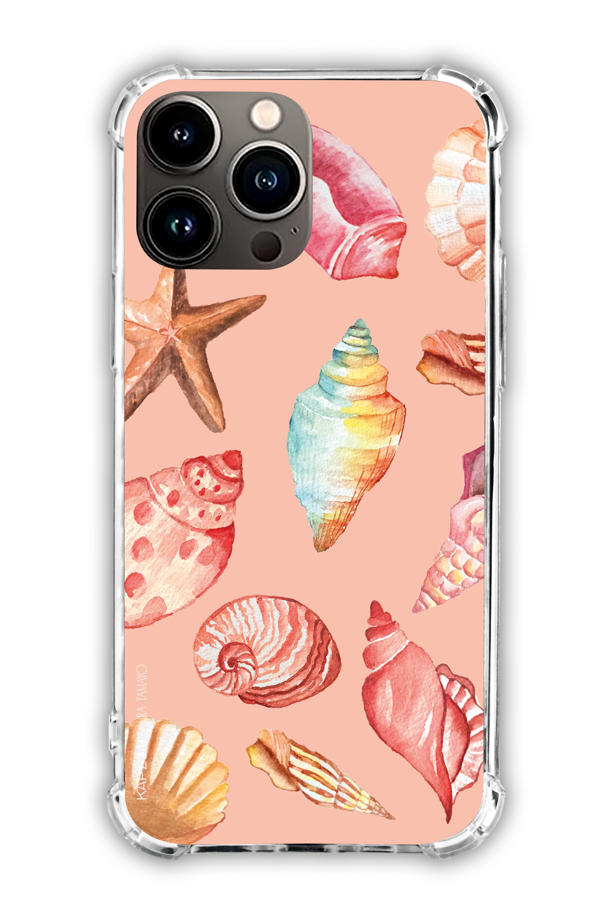 Pink - Full Design – Sea Shell Case - iPhone 16 Pro Max - Transparent Case