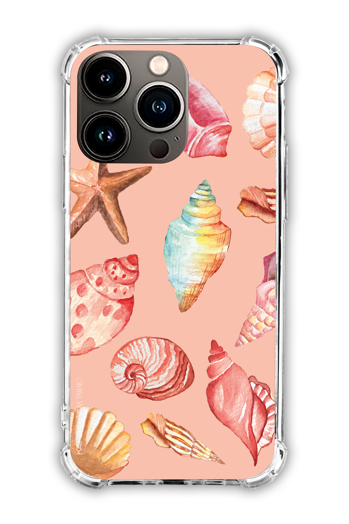 Pink - Full Design – Sea Shell Case - iPhone 13 Pro - Transparent Case