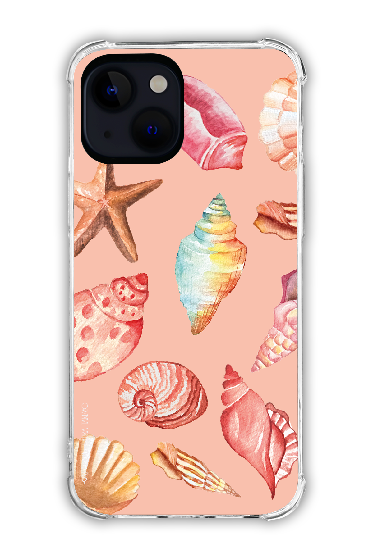 Pink - Full Design – Sea Shell Case - iPhone 15 - Transparent Case