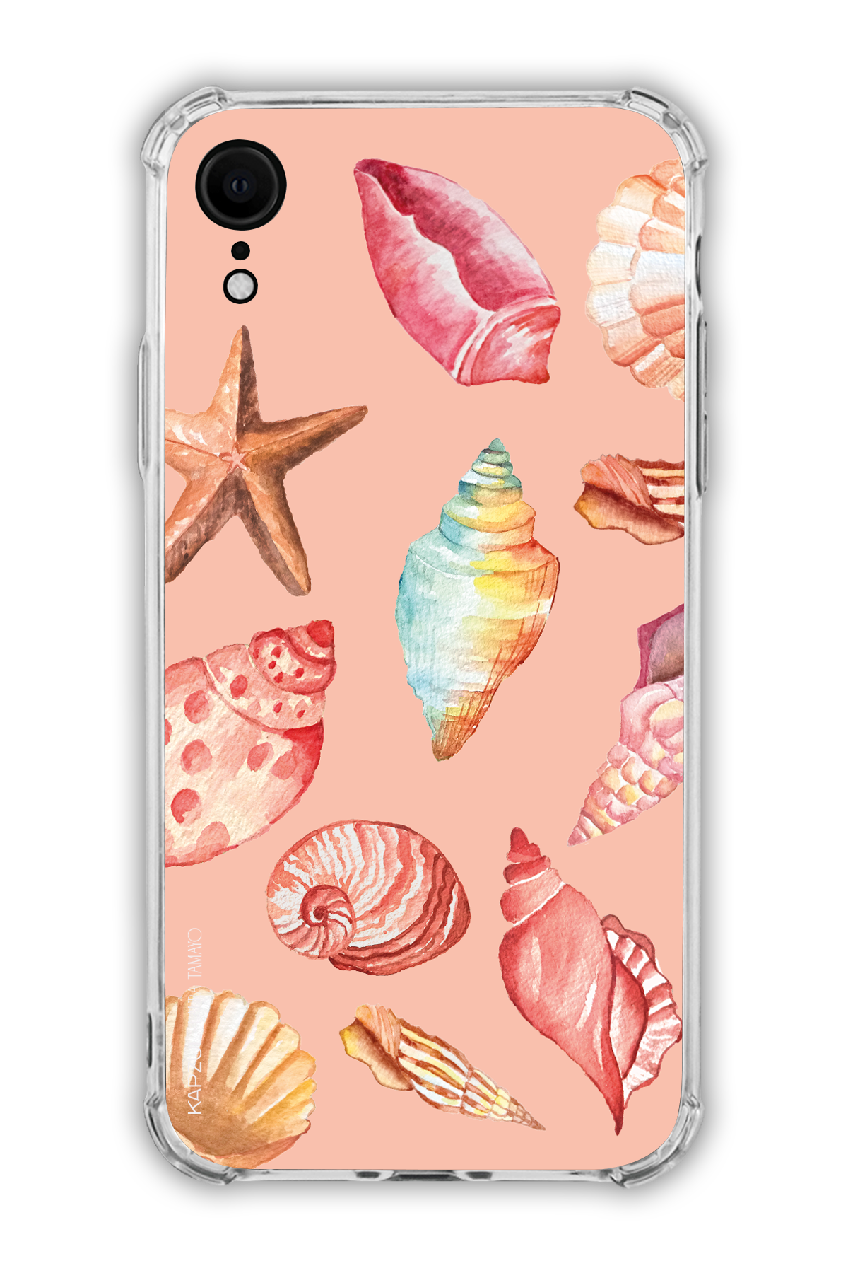 Pink - Full Design – Sea Shell Case - iPhone XR - Transparent Case