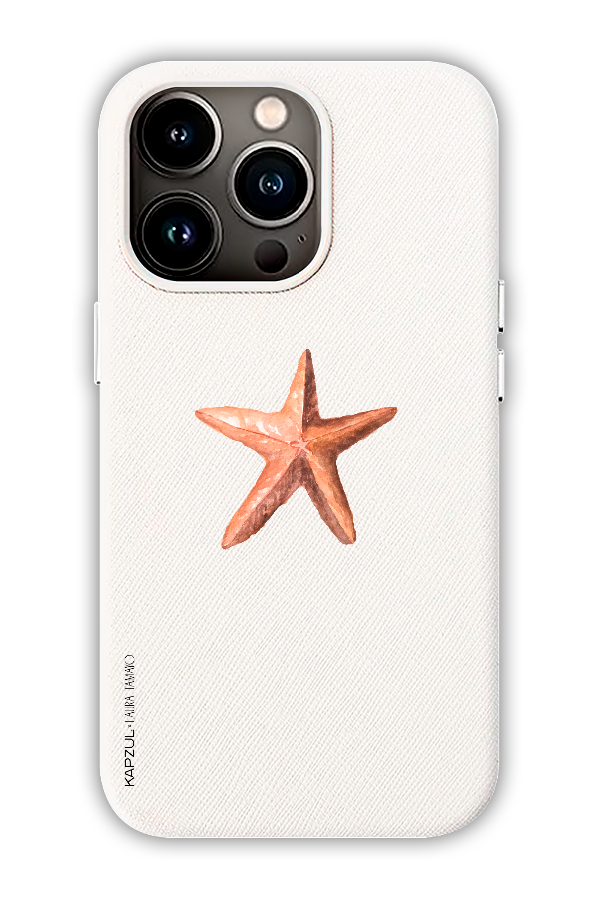 White - Simple Design – Sea Shell Case - iPhone 13 Pro Max - Leather Case