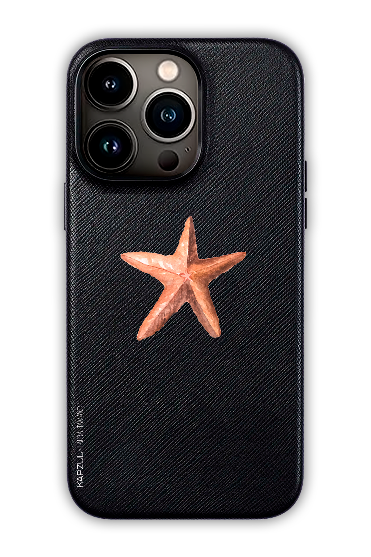 Black - Simple Design – Sea Shell Case - iPhone 13 Pro Max - Leather Case