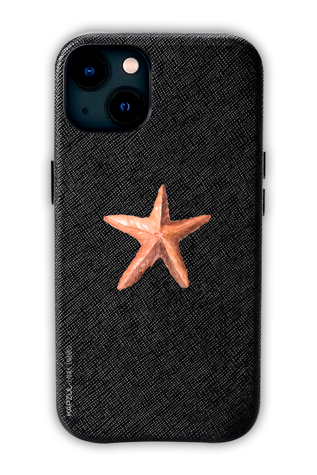 Black - Simple Design – Sea Shell Case - iPhone 13 - Leather Case