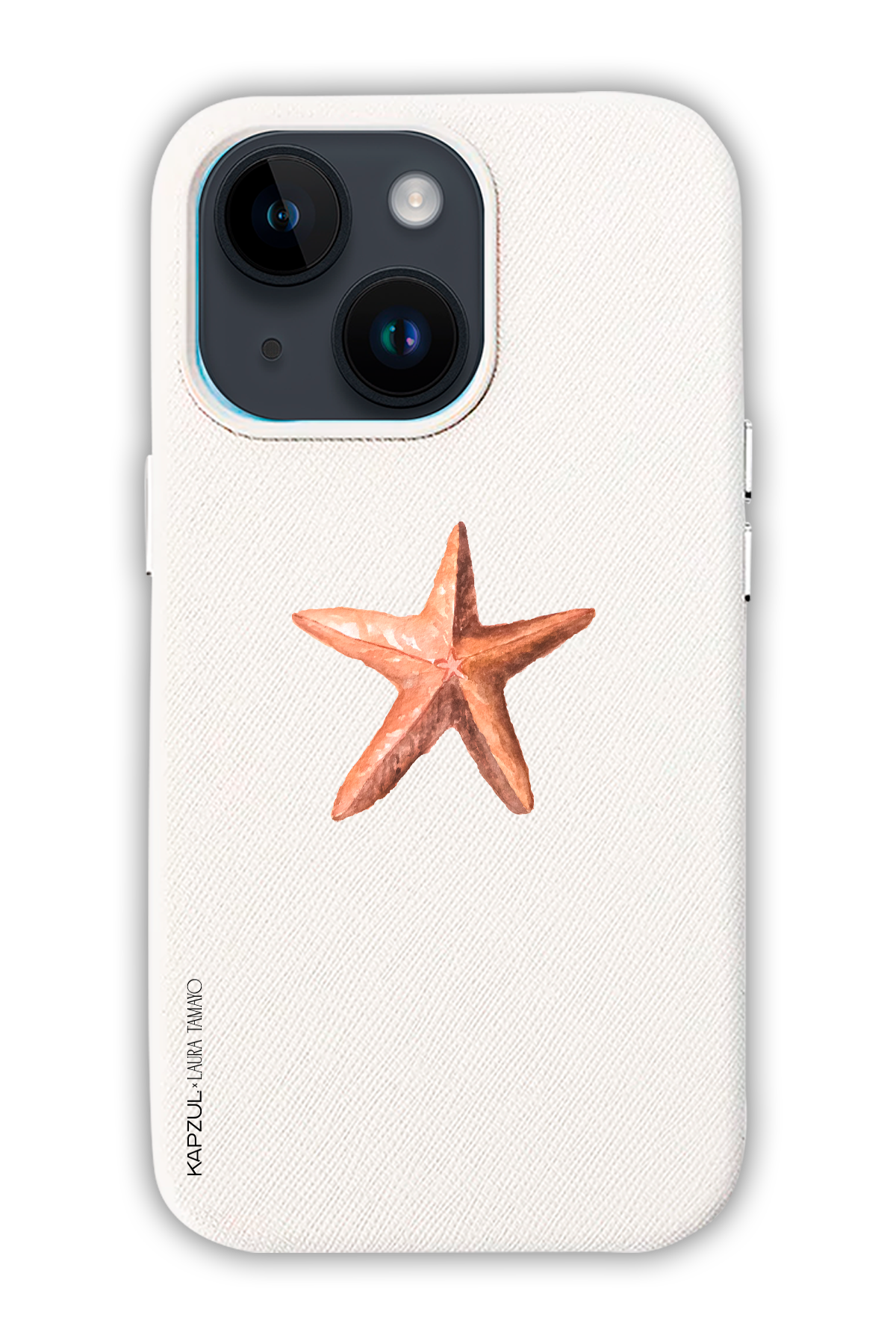 White - Simple Design – Sea Shell Case - iPhone 14 Max - Leather Case