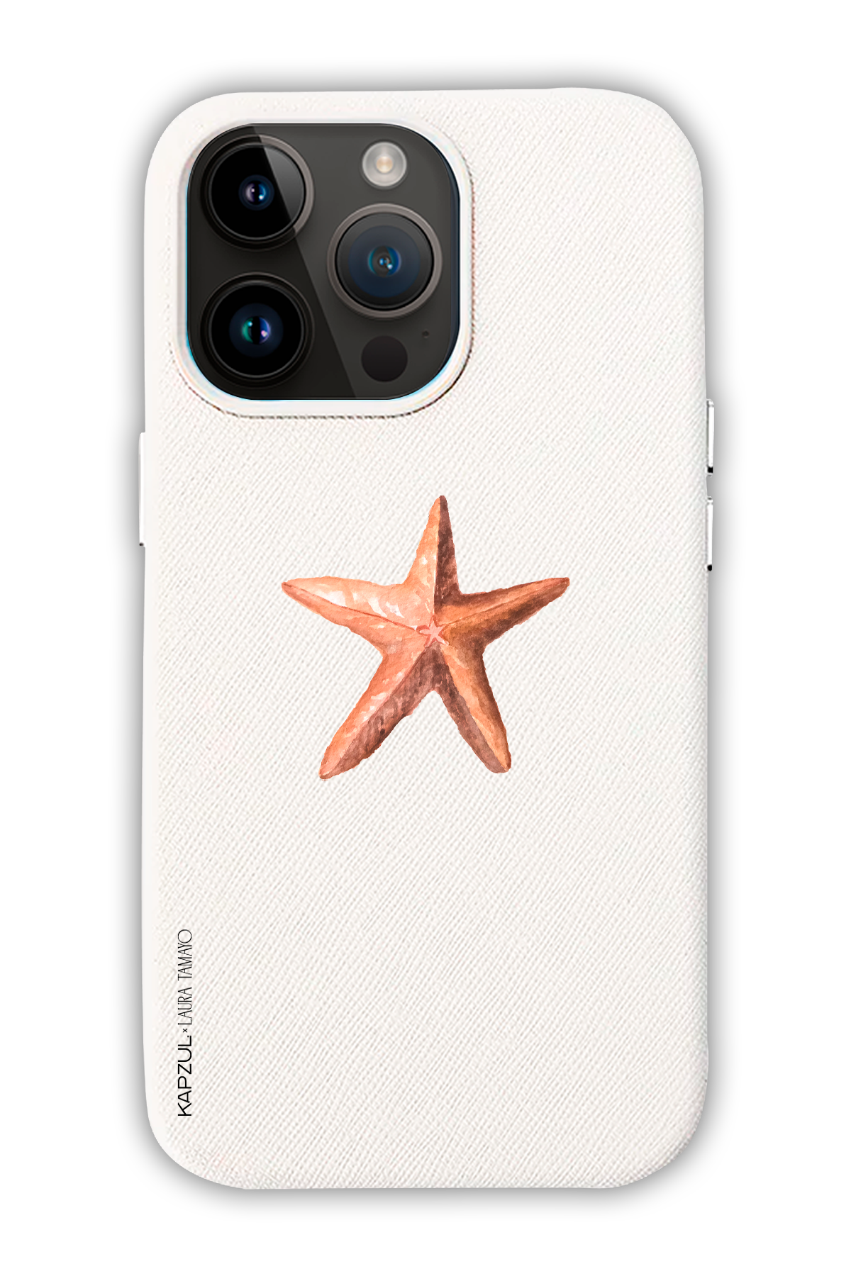 White - Simple Design – Sea Shell Case - iPhone 14 Pro Max - Leather Case