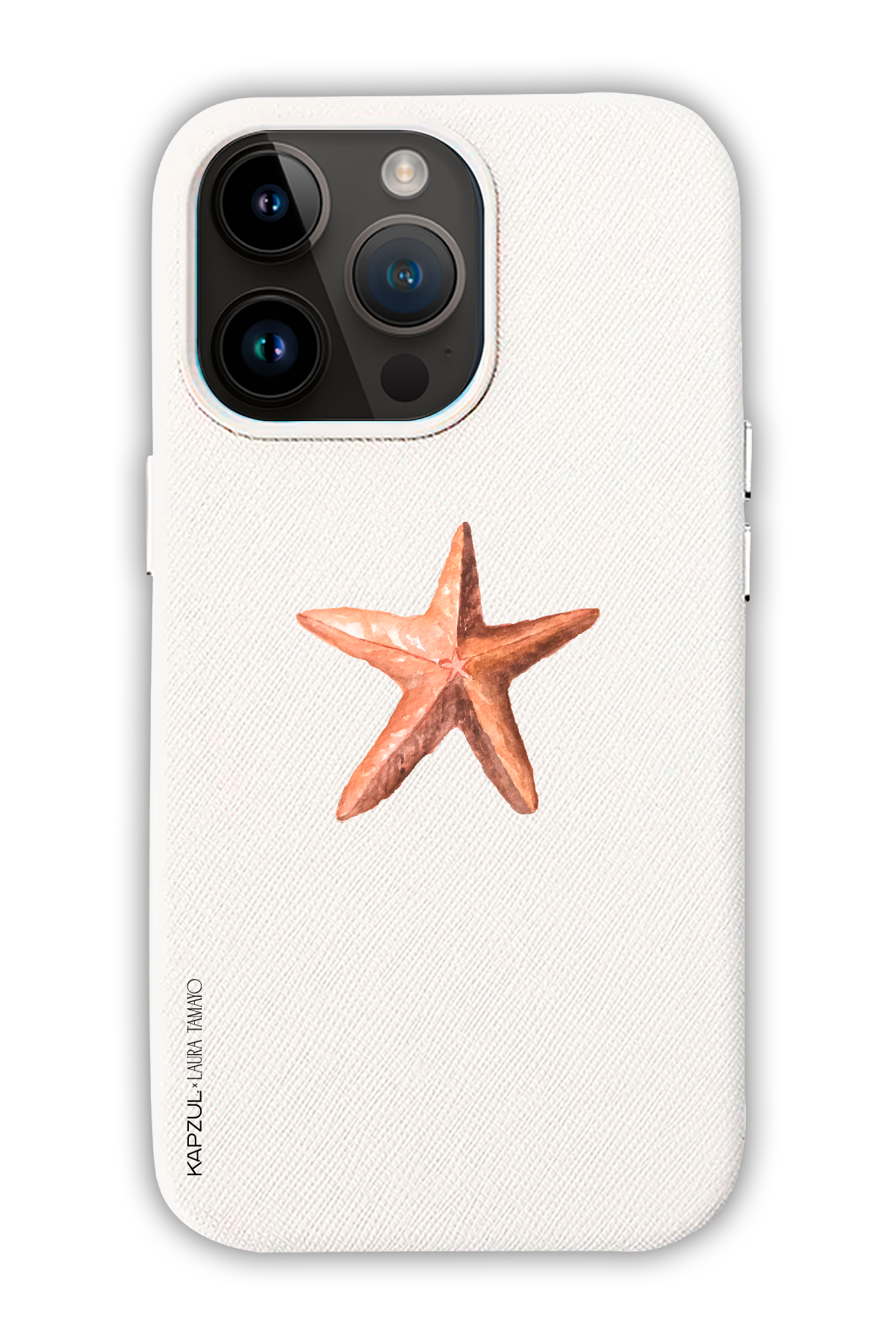 White - Simple Design – Sea Shell Case - iPhone 14 Pro - Leather Case