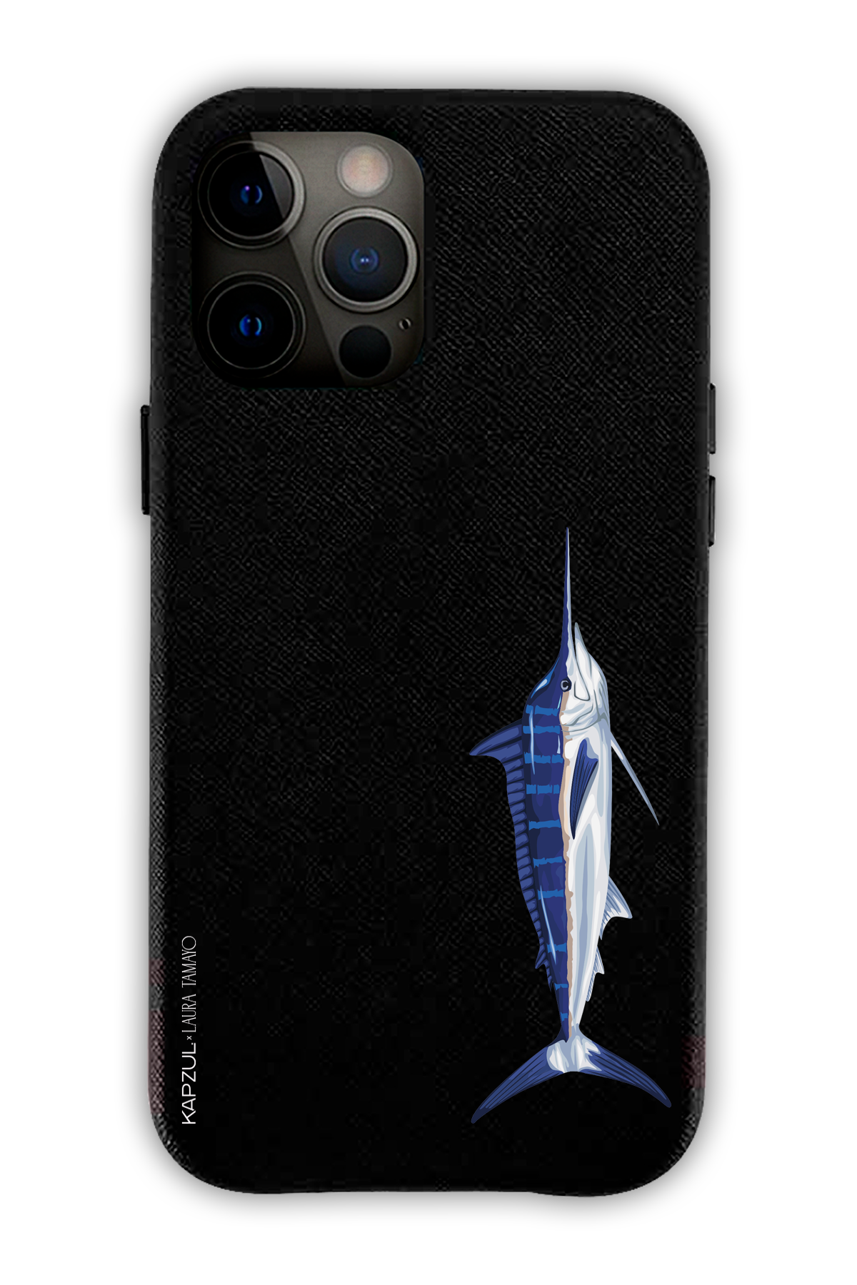 Black - Simple Design – Swordfish Case - iPhone 12 Pro Max- Leather Case