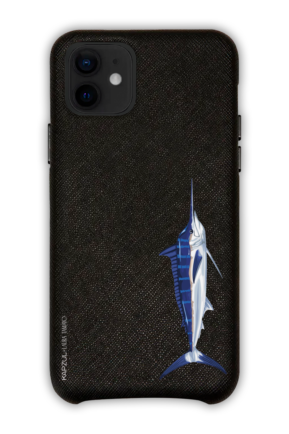 Black - Simple Design – Swordfish Case - iPhone 12 - Leather Case