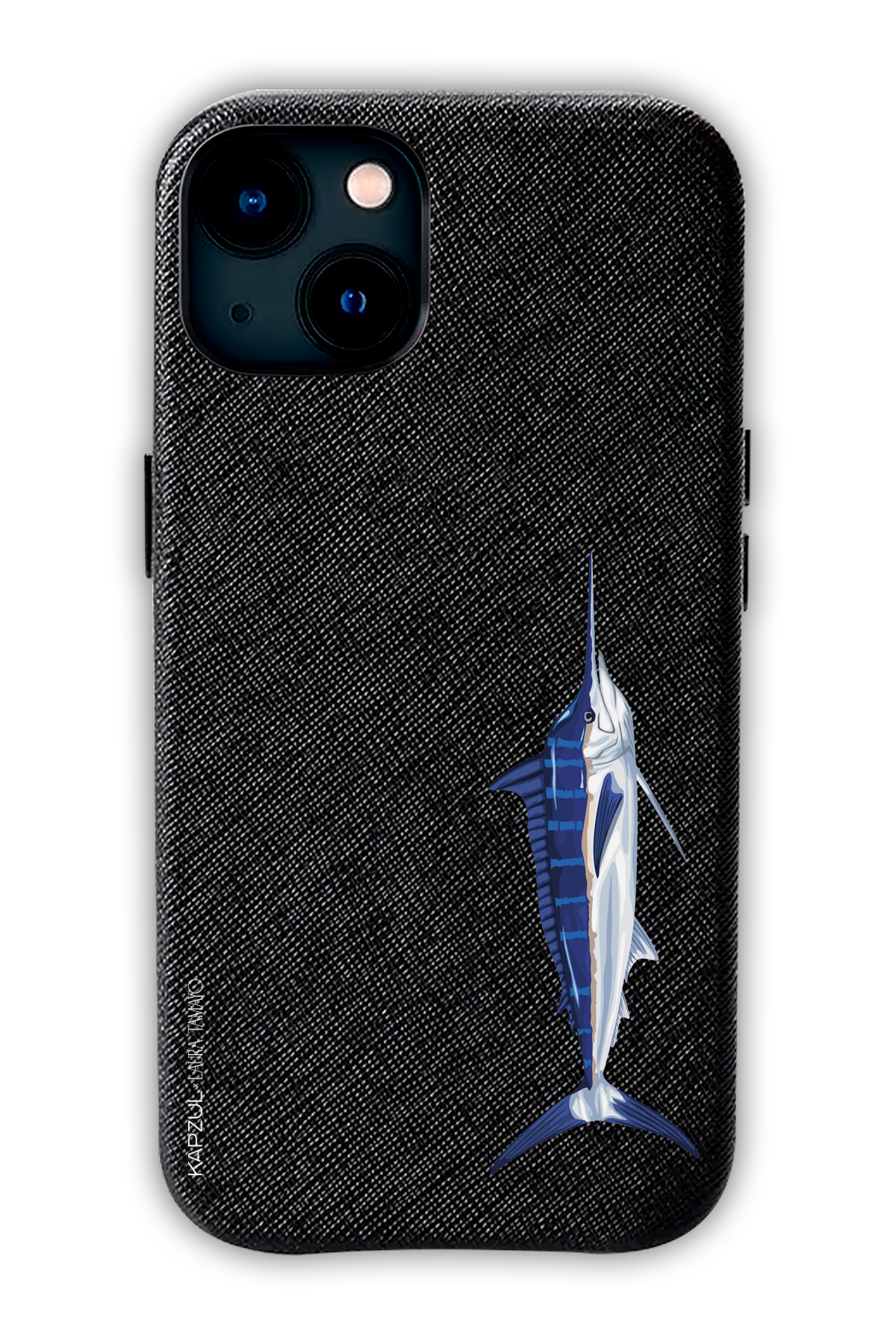Black - Simple Design – Swordfish Case - iPhone 13 - Leather Case