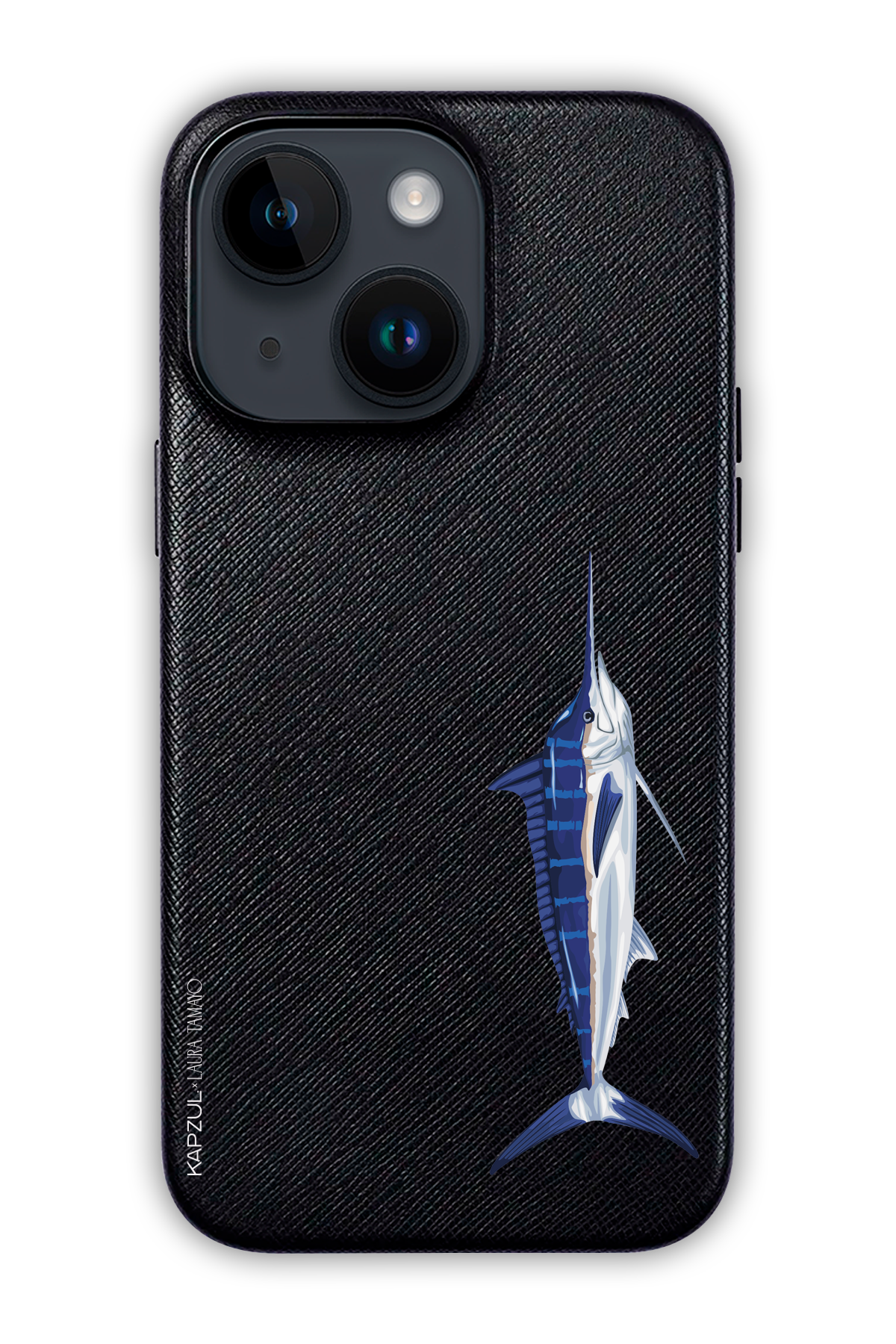 Black - Simple Design – Swordfish Case - iPhone 14 Max - Leather Case