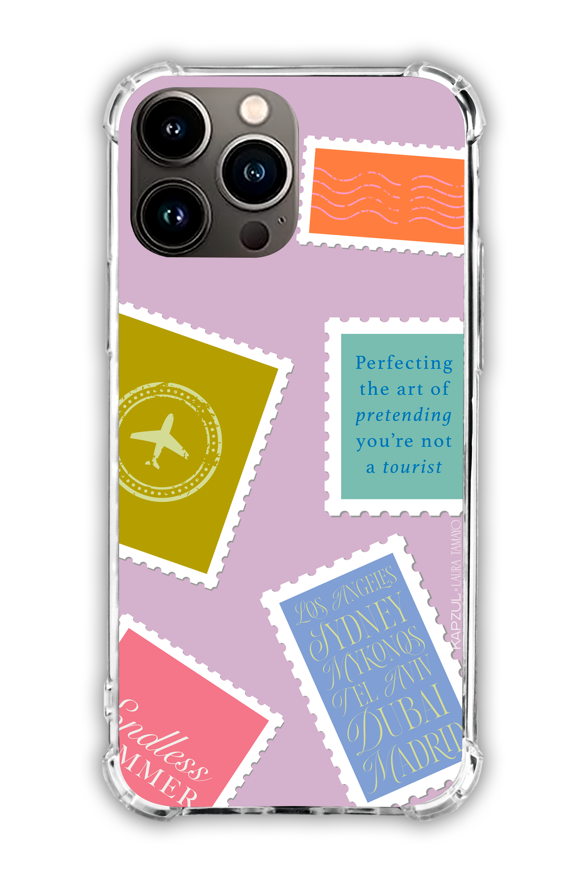 Full Design 1 – Travels Case - iPhone 16 Pro Max - Transparent Case