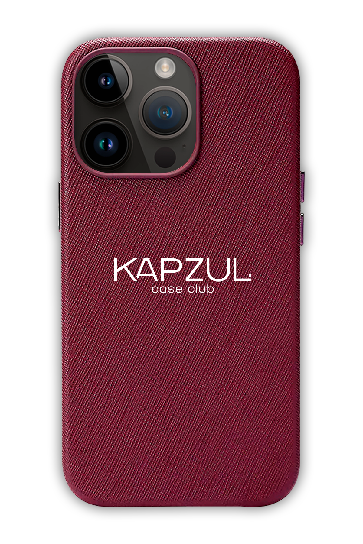 Burgundy - iPhone 14 Pro -  Leather Case (Logo)