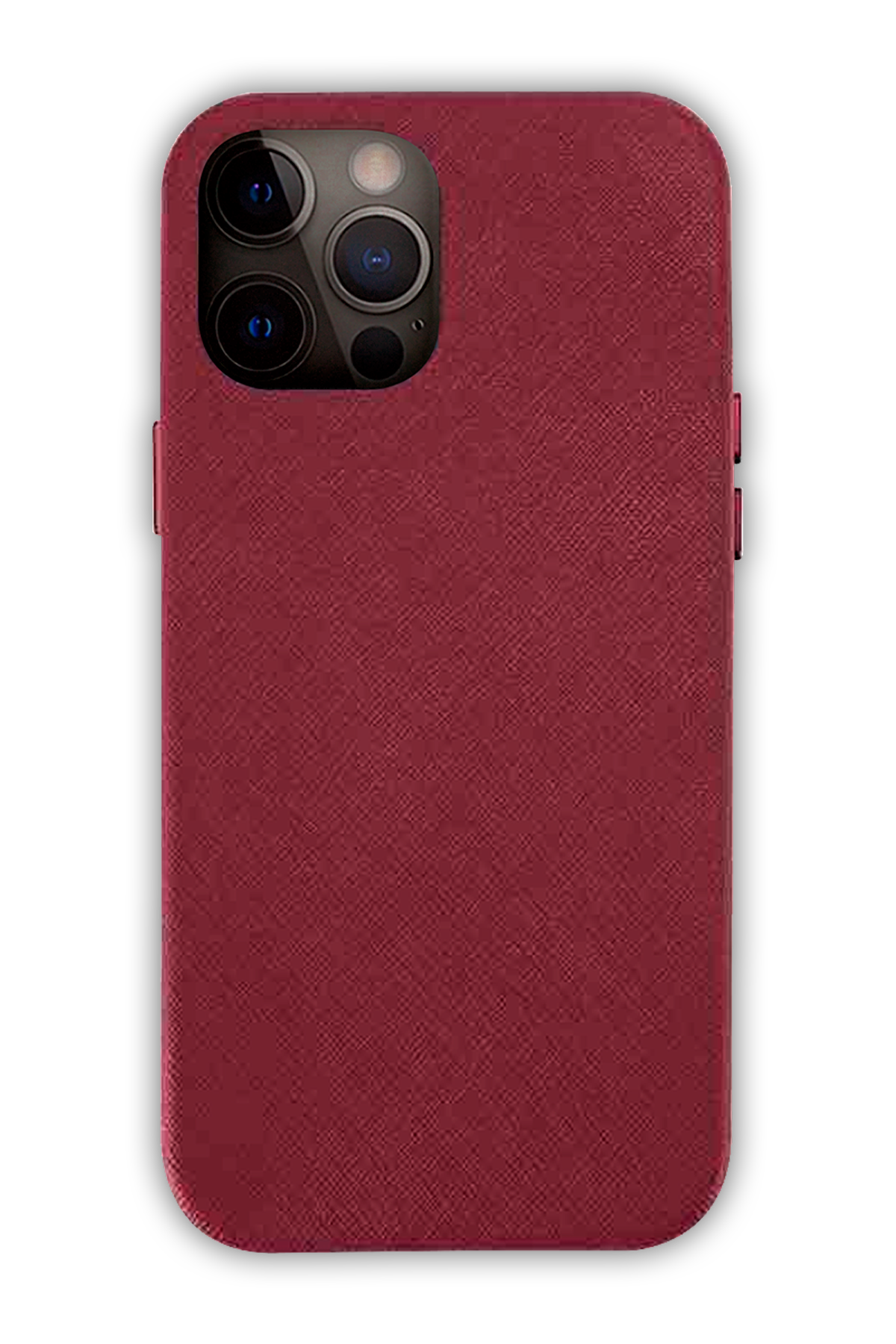 Burgundy - iPhone 12 Pro Max -  Leather Case (Logo)
