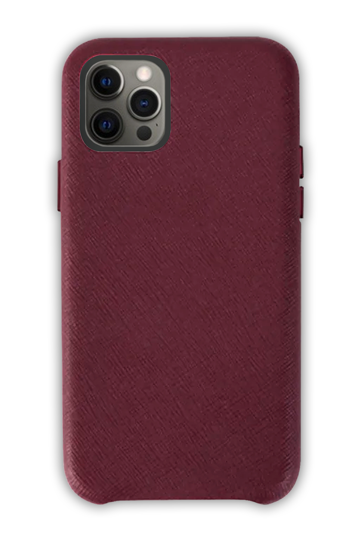 Burgundy - iPhone 12 Pro -  Leather Case (Logo)