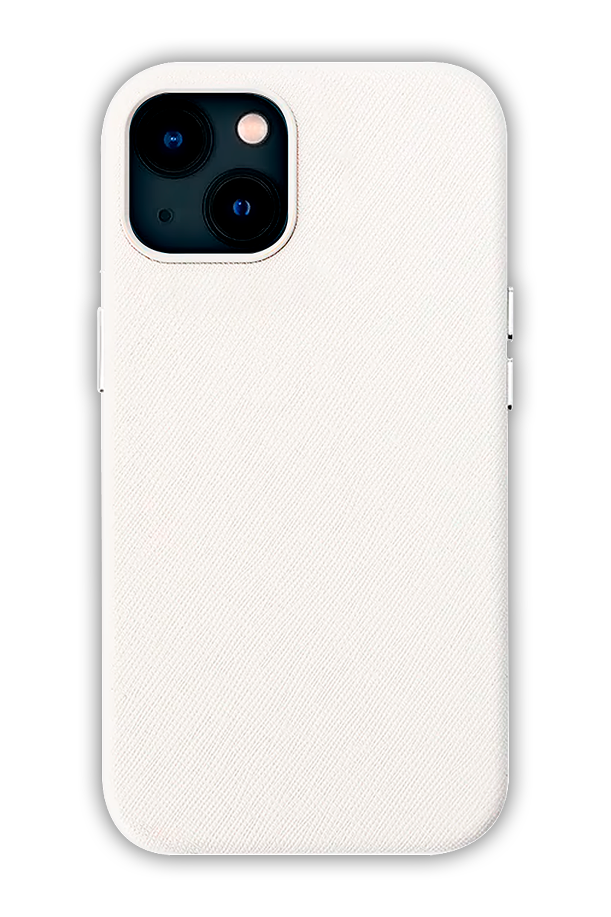 White - iPhone 13 - Leather Case (Logo)