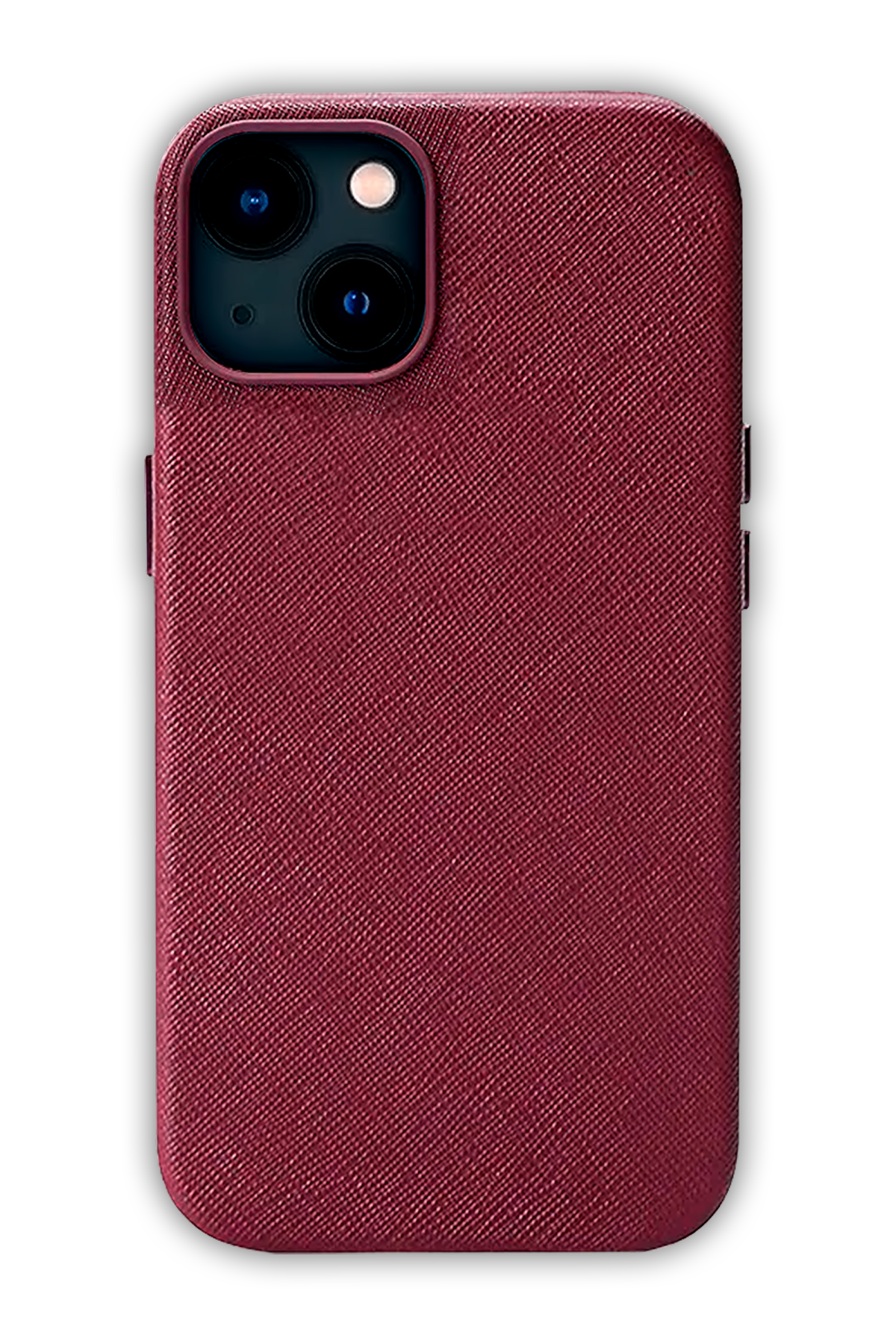 Burgundy - iPhone 13 - Leather Case (Logo)