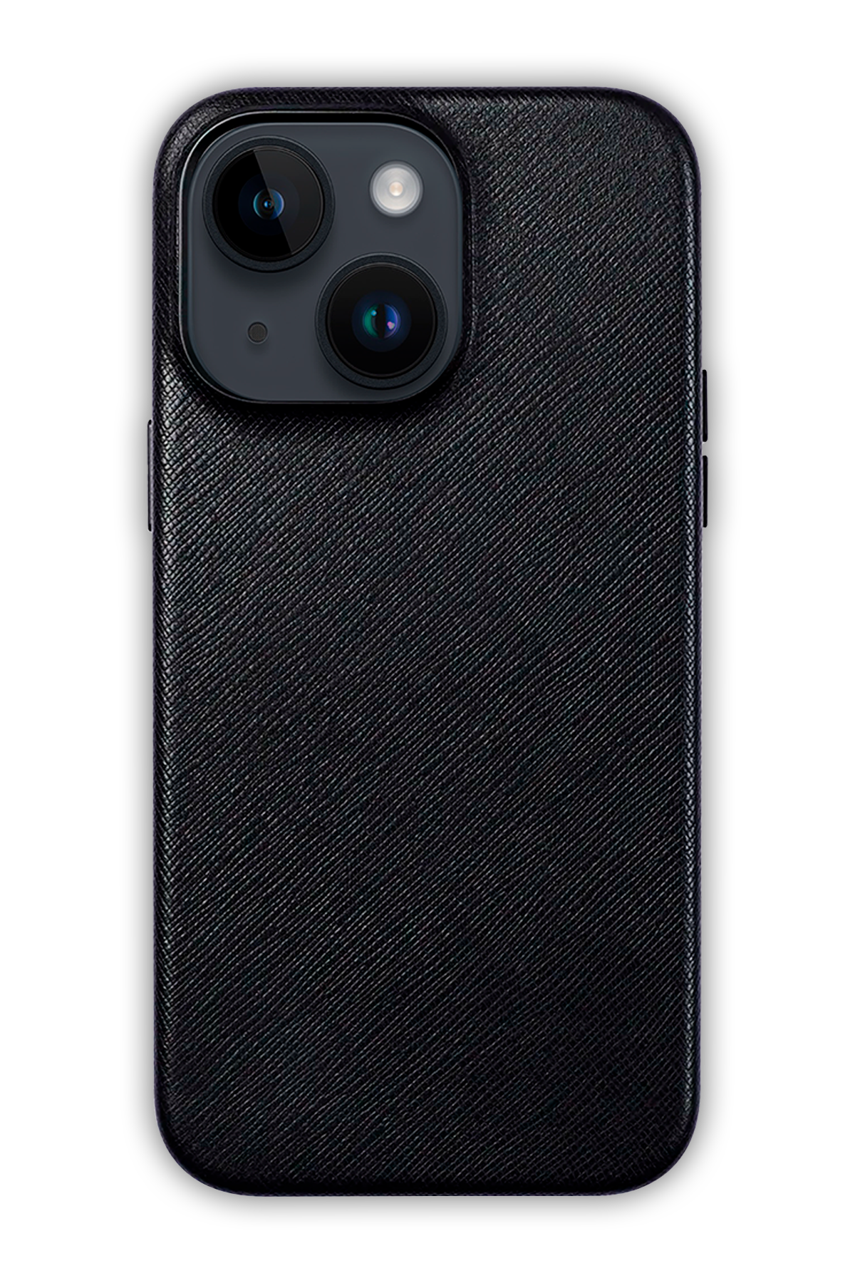 Black - iPhone 14 Max -  Leather Case (Logo)