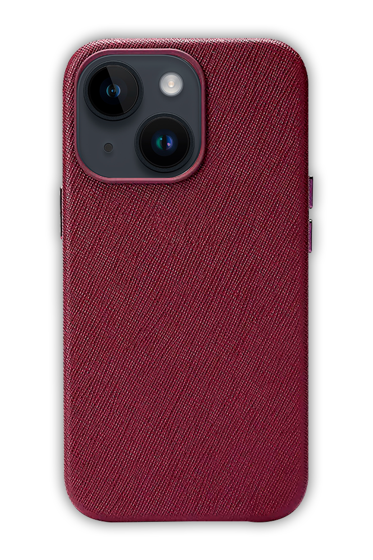 Burgundy - iPhone 14 Max -  Leather Case (Logo)