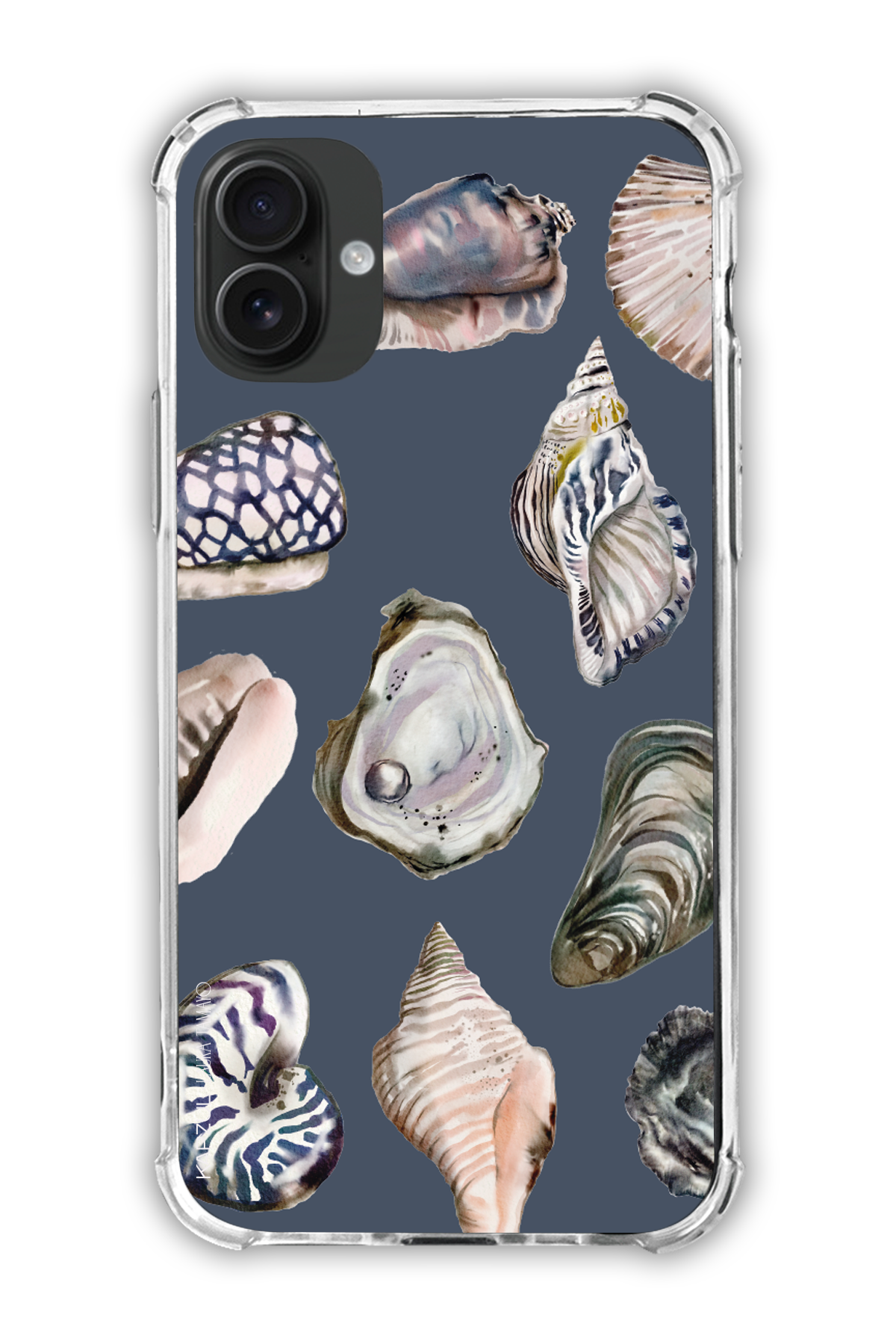 Black - Full Design – Oysters Case - iPhone 16 - Transparent Case